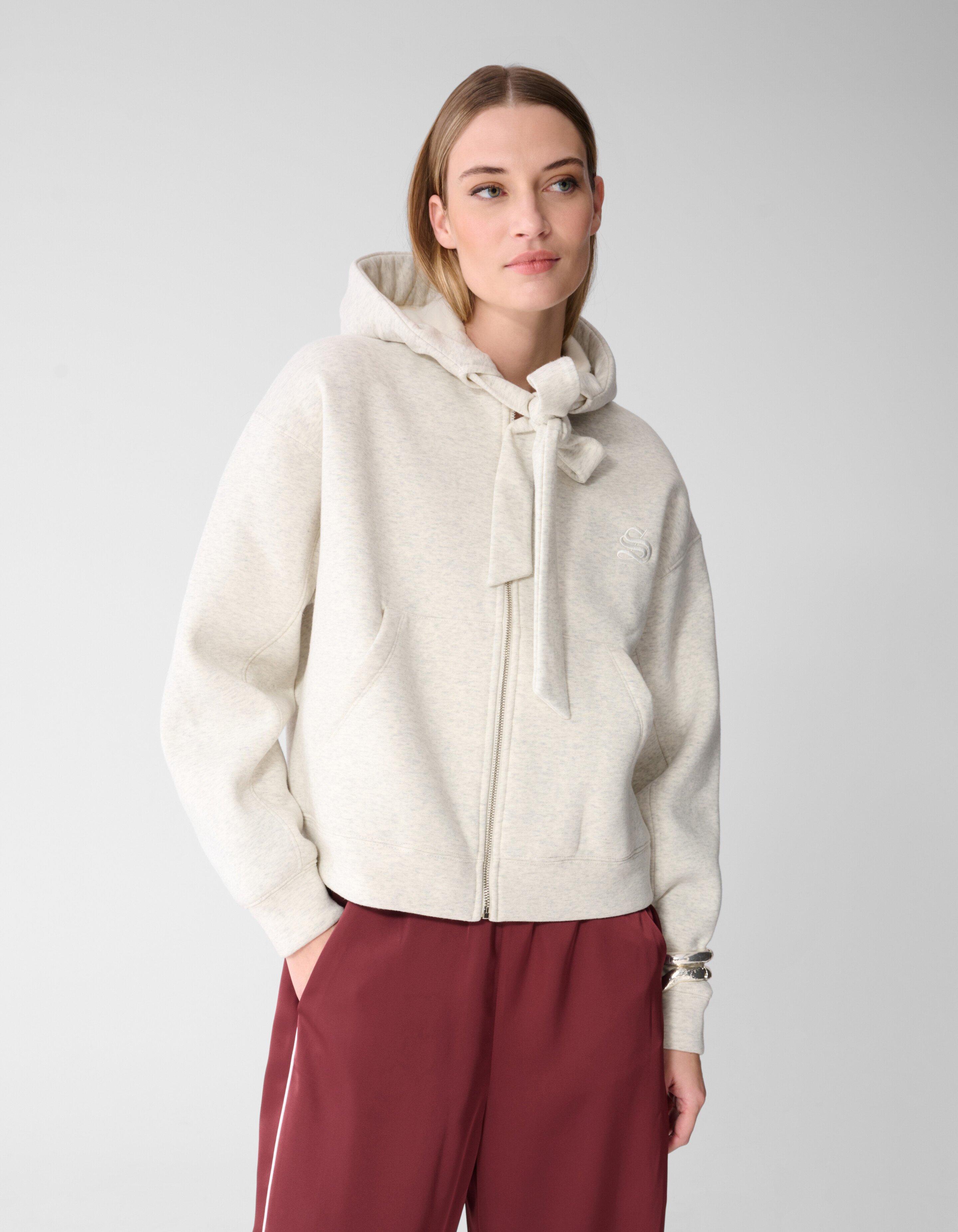 Oversized Hoodie-Weste Hellgrau SHOEBY WOMEN
