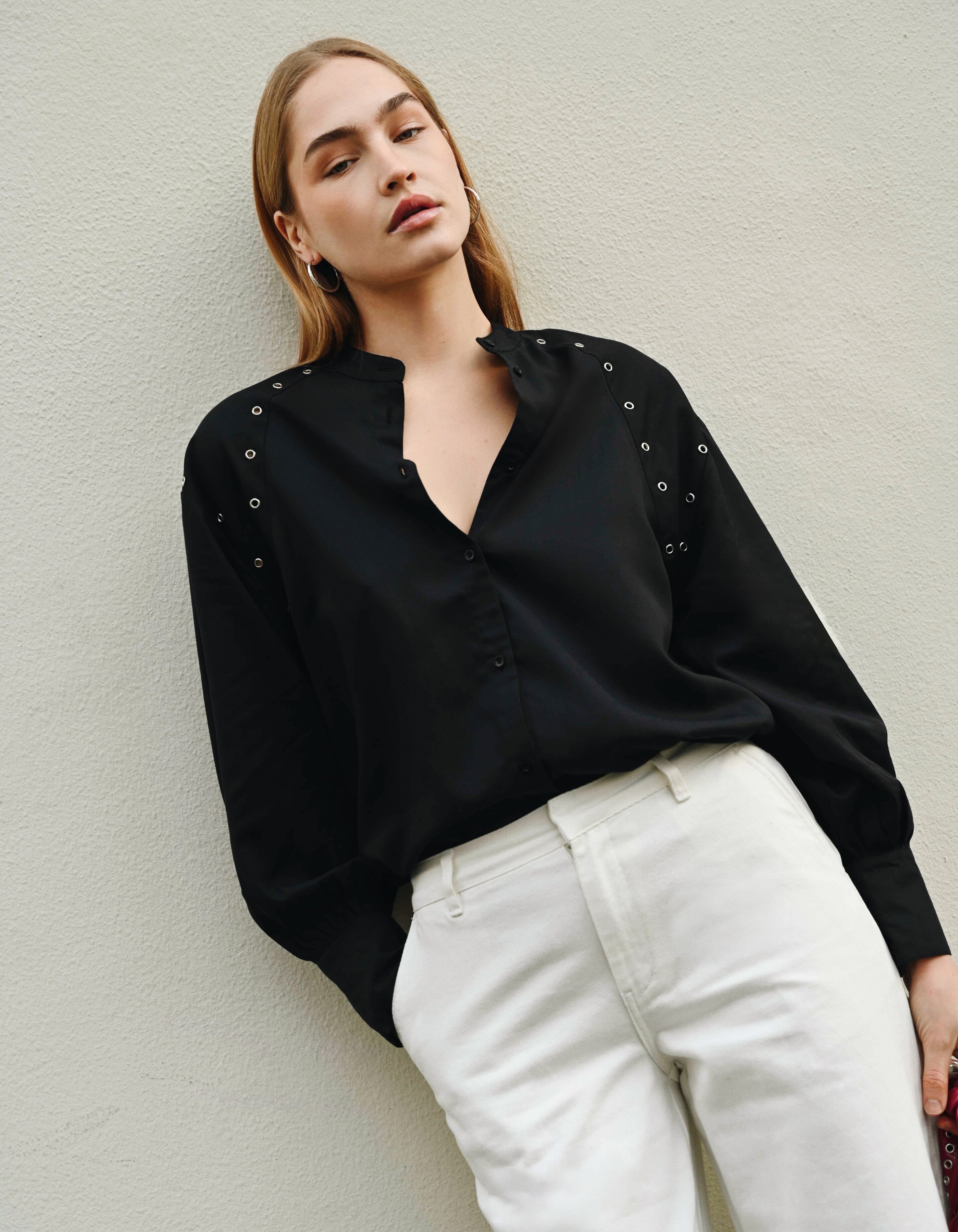 Eyelet Bluse Schwarz SHOEBY WOMEN