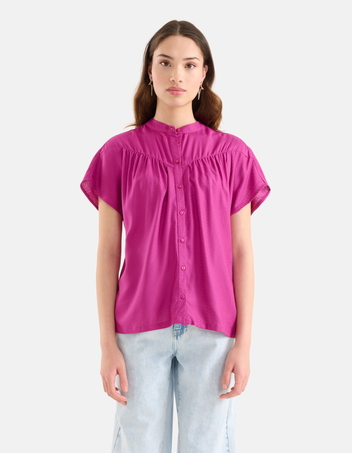 Relaxed Fit Top Dunkelrosa SHOEBY WOMEN