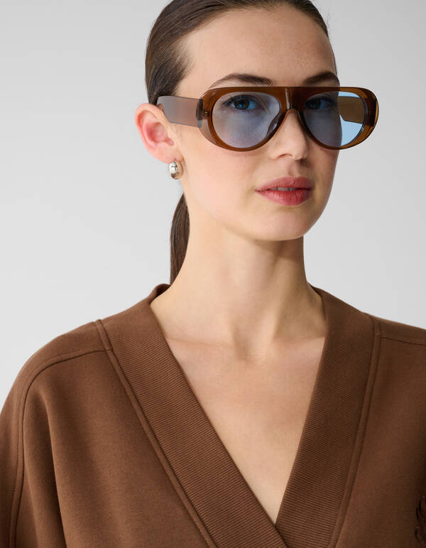 &Uuml;bergro&szlig;er Varsity-Kunstpullover Bruin SHOEBY WOMEN