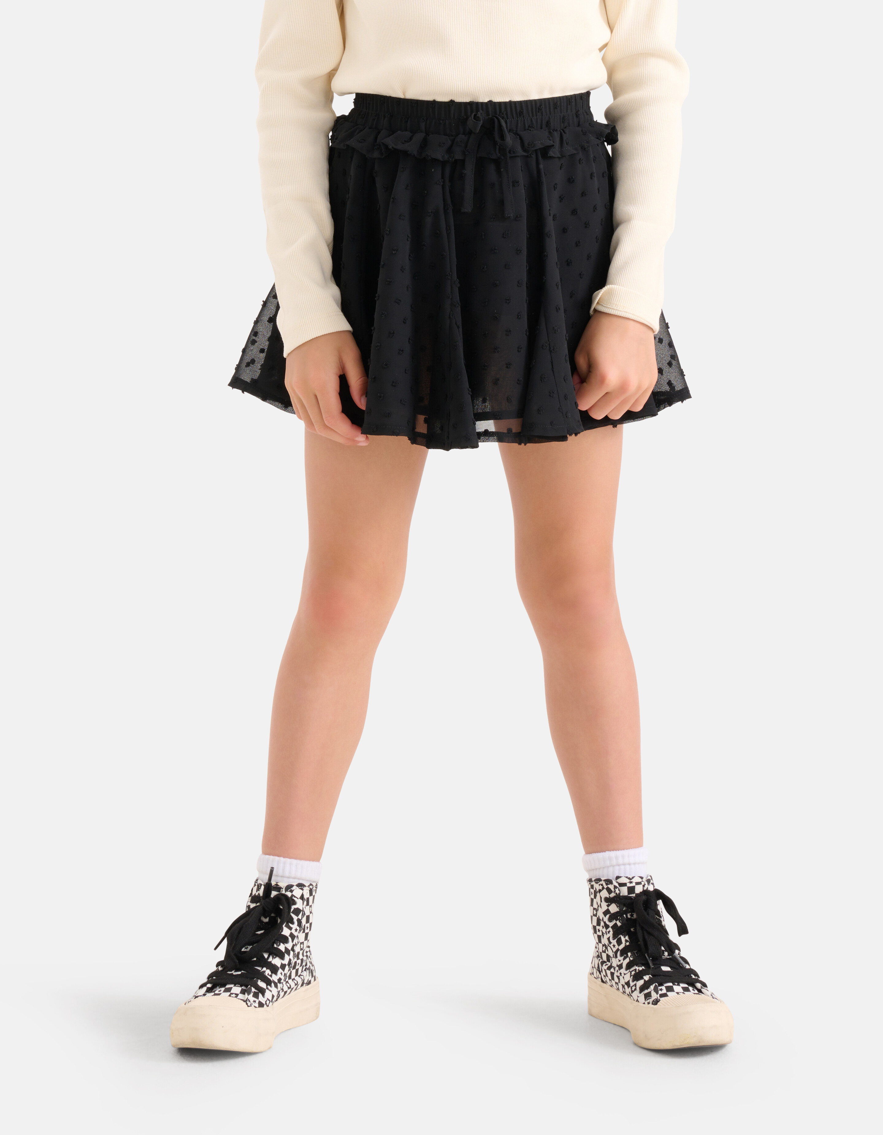 Chiffon Dot Rok Zwart SHOEBY GIRLS