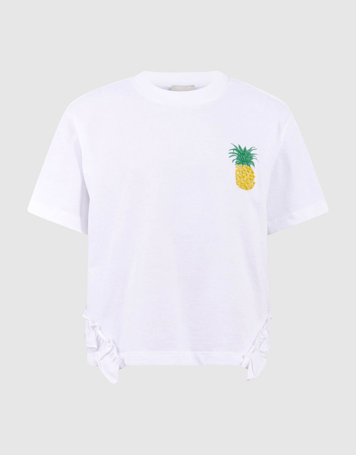 Ruffle Pineapple T-Shirt Wei&szlig; SHOEBY GIRLS