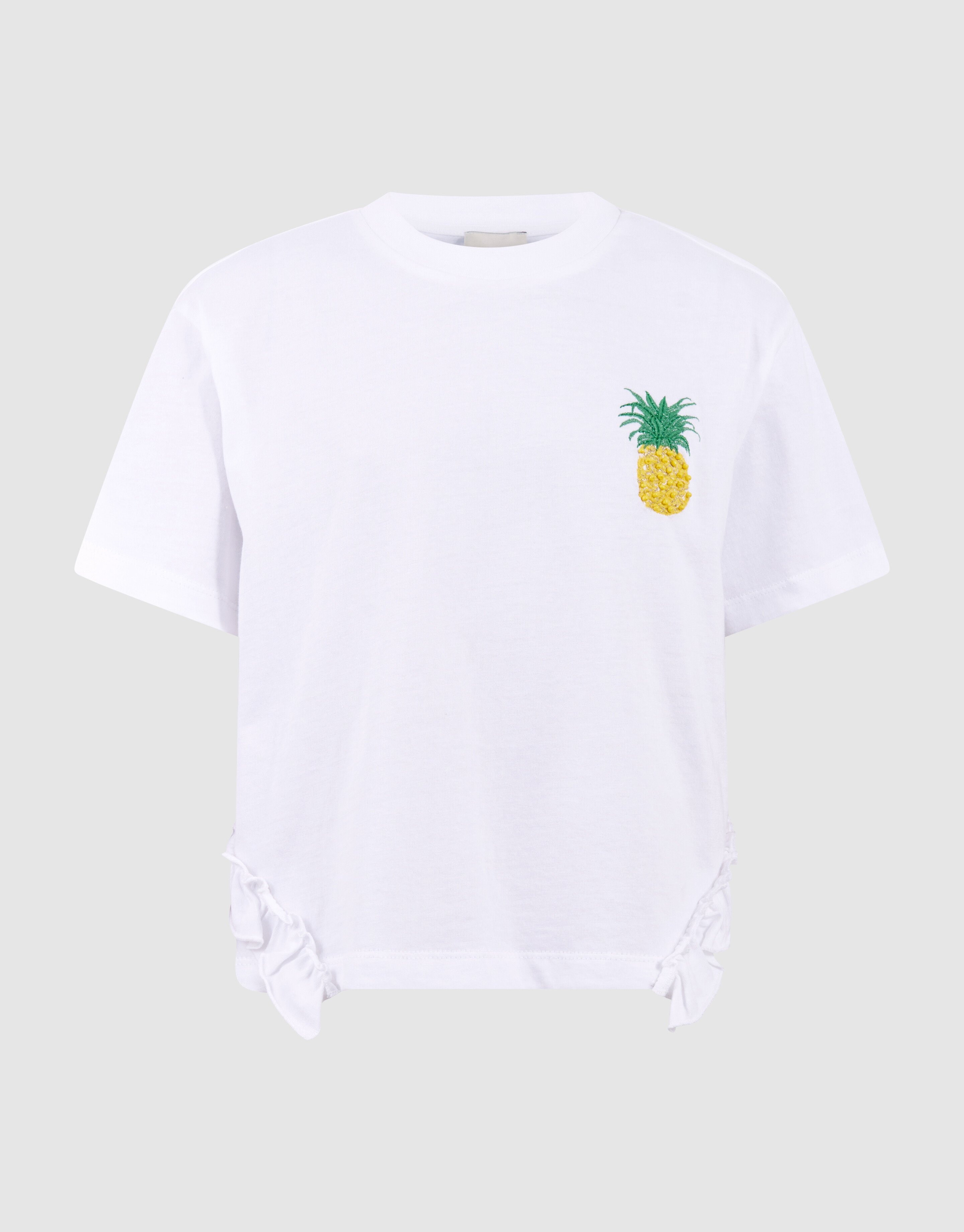 Ruffle Pineapple T-Shirt Wei&szlig; SHOEBY GIRLS