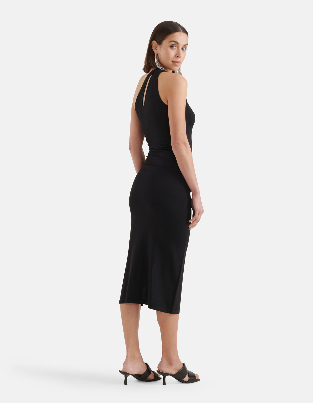Asymmetrisches ausgeschnittenes Kleid Schwarz SHOEBY WOMEN