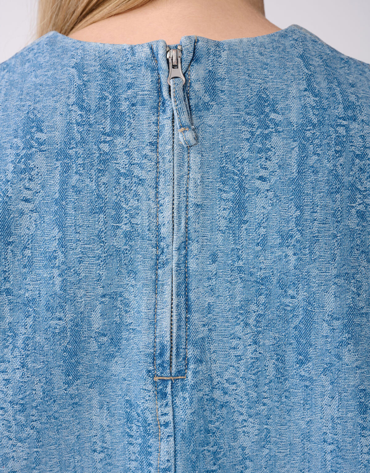 Oversized Jacquard Denim T-Shirt Blau SHOEBY WOMEN