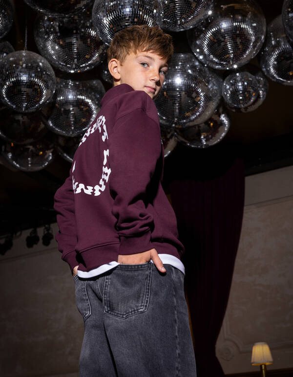 Halb-Reißverschluss-Pullover Dunkelrot SHOEBY BOYS