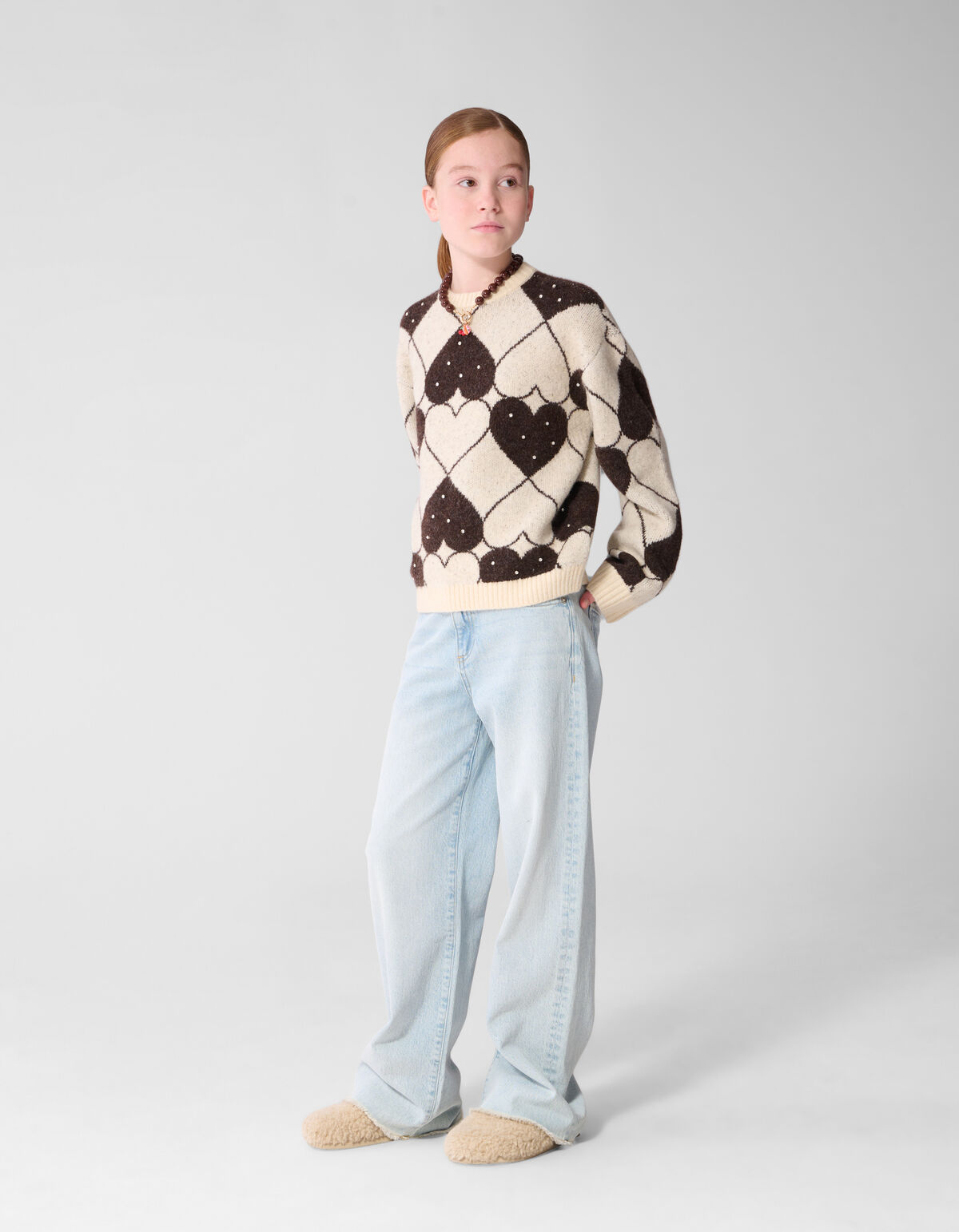 Strass Pullover Braun SHOEBY GIRLS