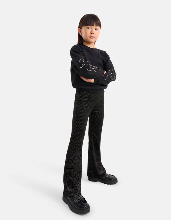 Ausgestellte Strass-Leggings Schwarz SHOEBY GIRLS