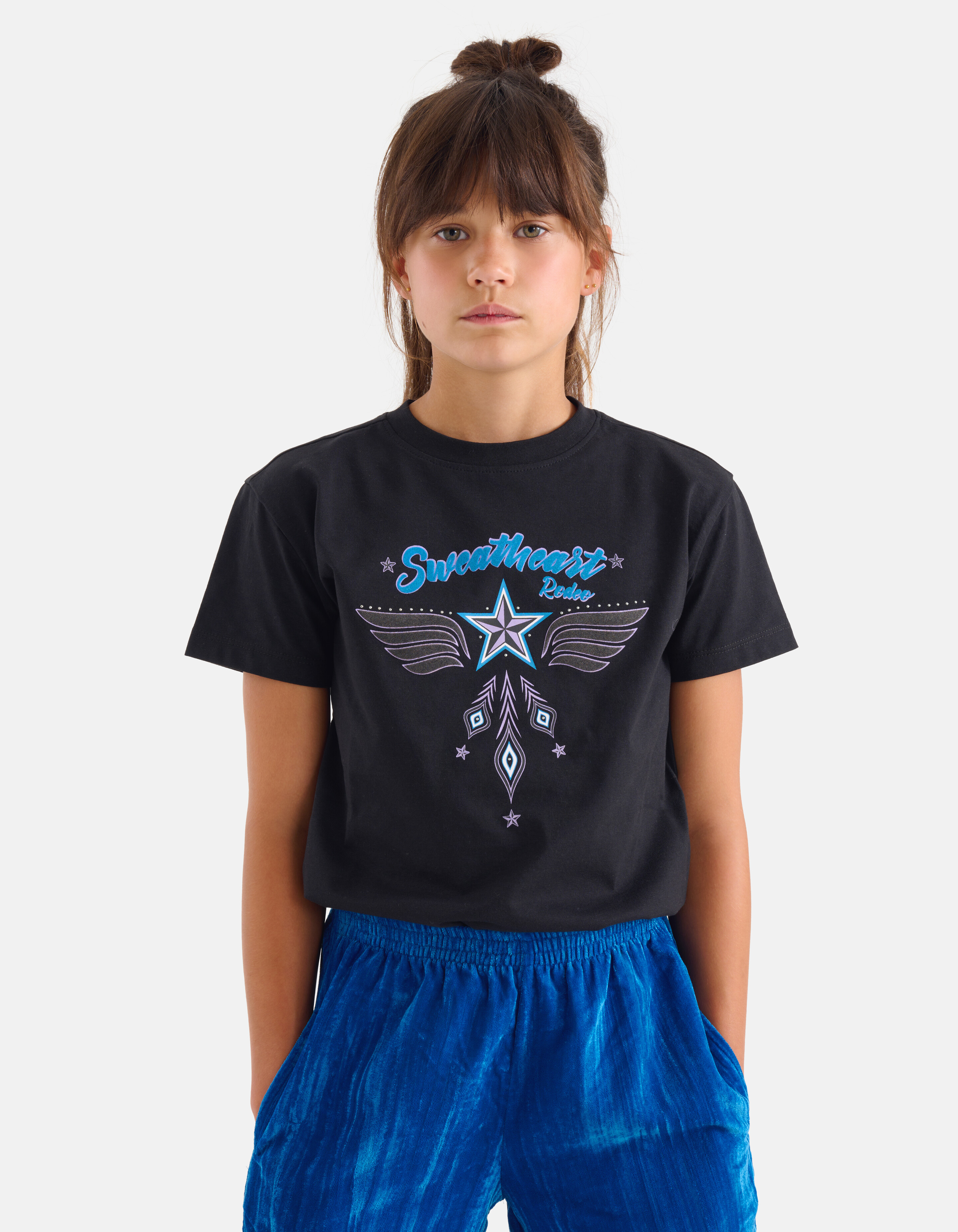 Western Artwork T-shirt Schwarz SHOEBY GIRLS
