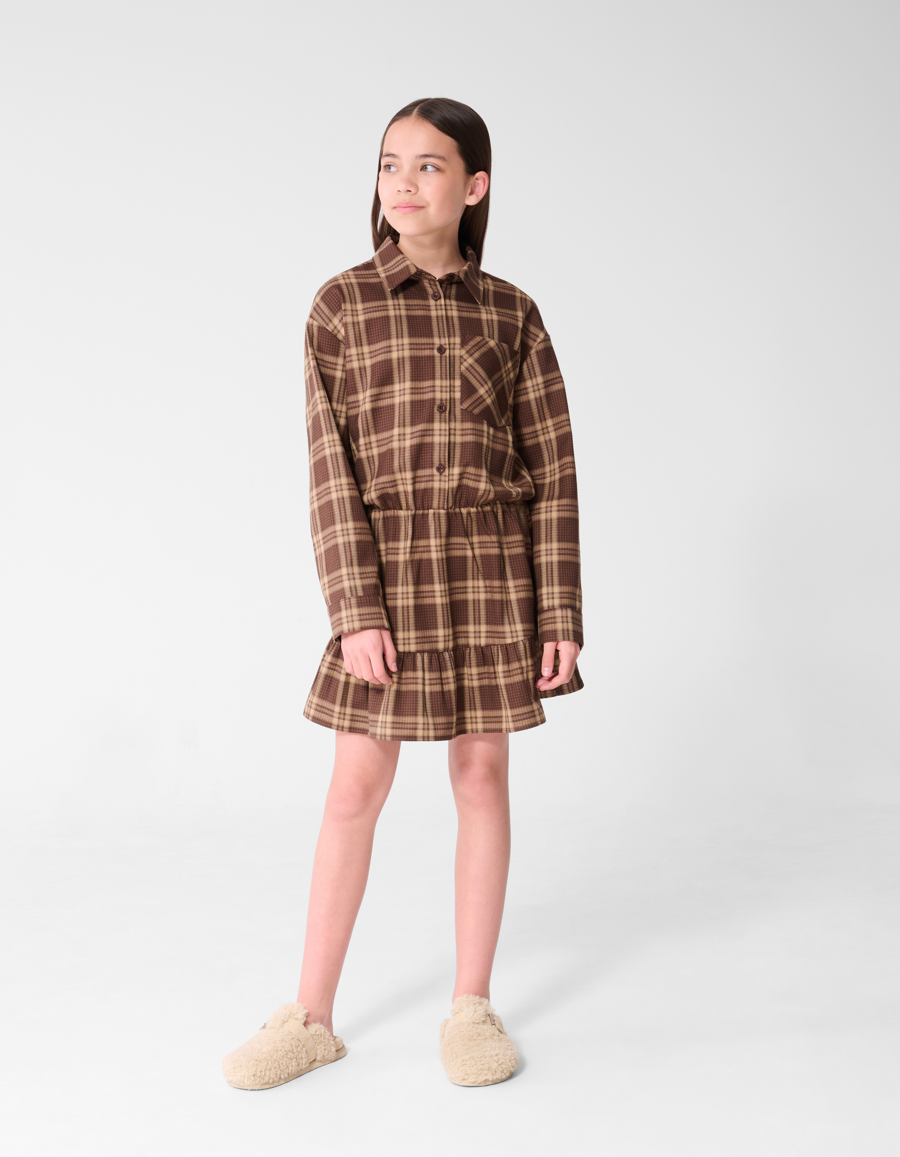 Kariertes Kleid Braun SHOEBY GIRLS