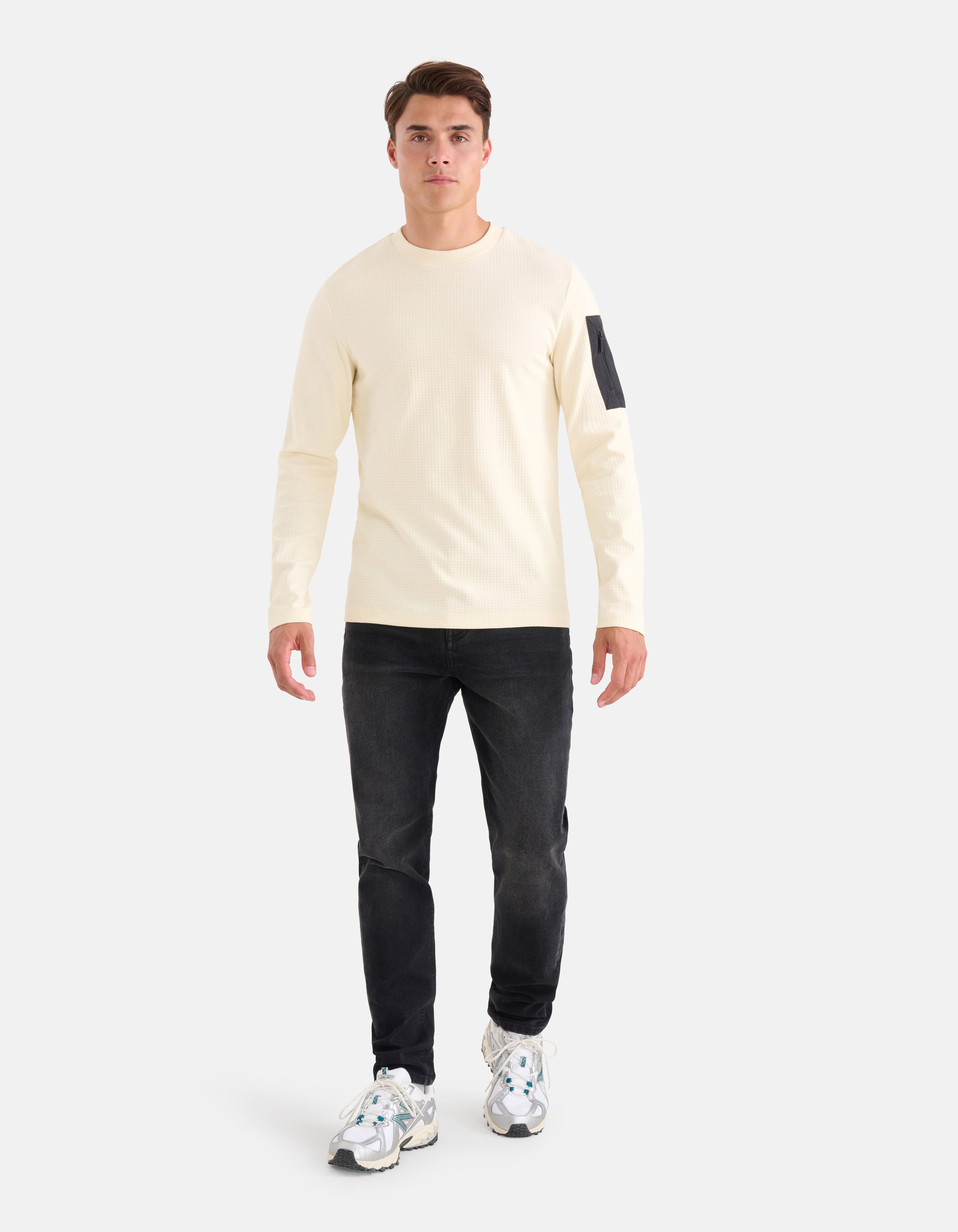 Jersey Structuur Longsleeve Gebroken Wit SHOEBY MEN