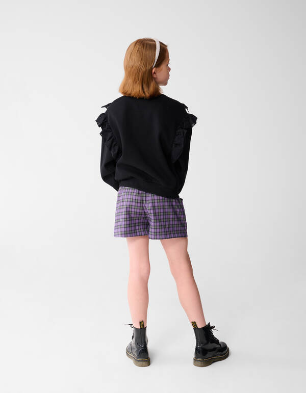 Pullover mit Rüschenstickerei Schwarz SHOEBY GIRLS