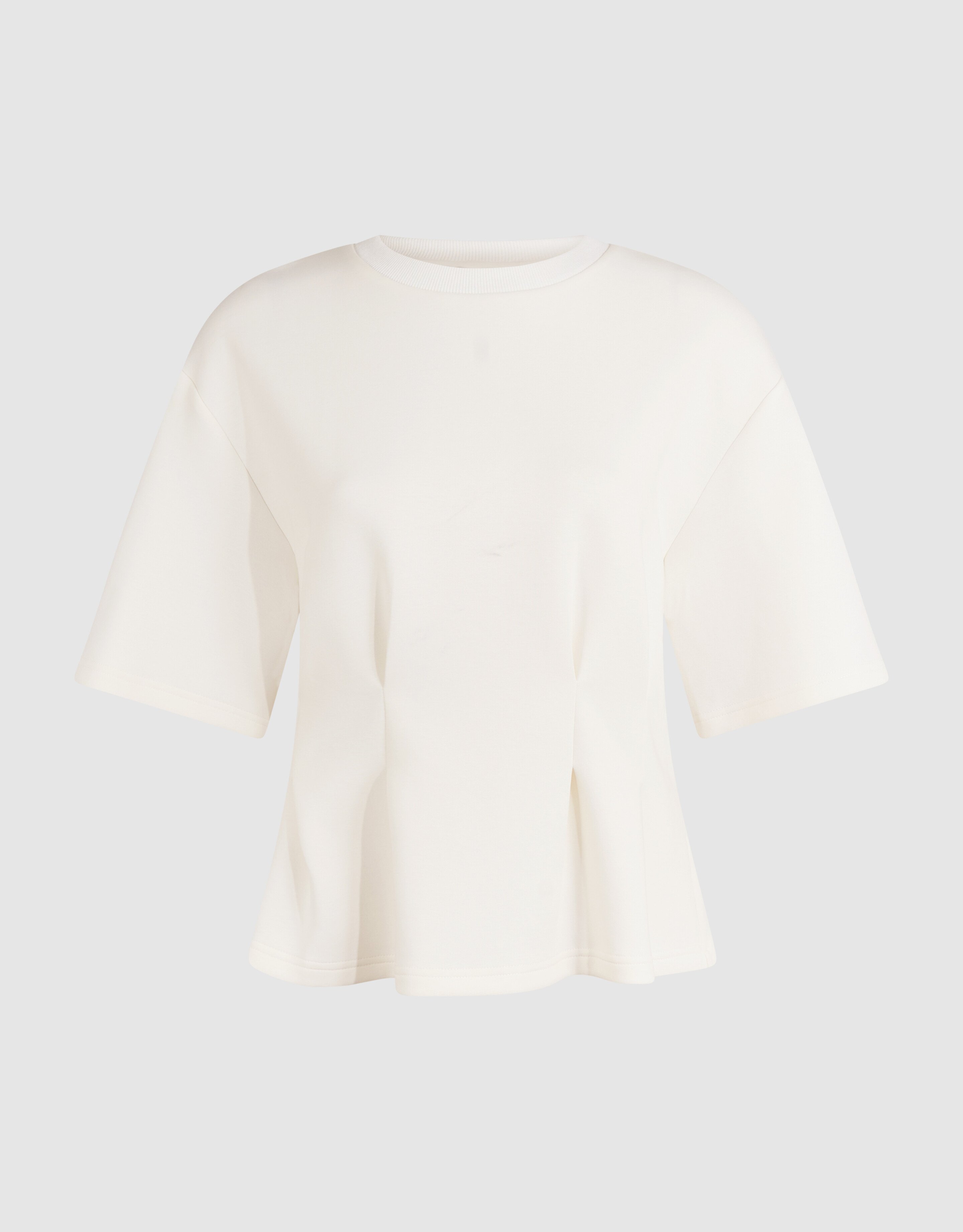 Peplum-Scuba-T-Shirt Gebrochenem Wei&szlig; SHOEBY WOMEN