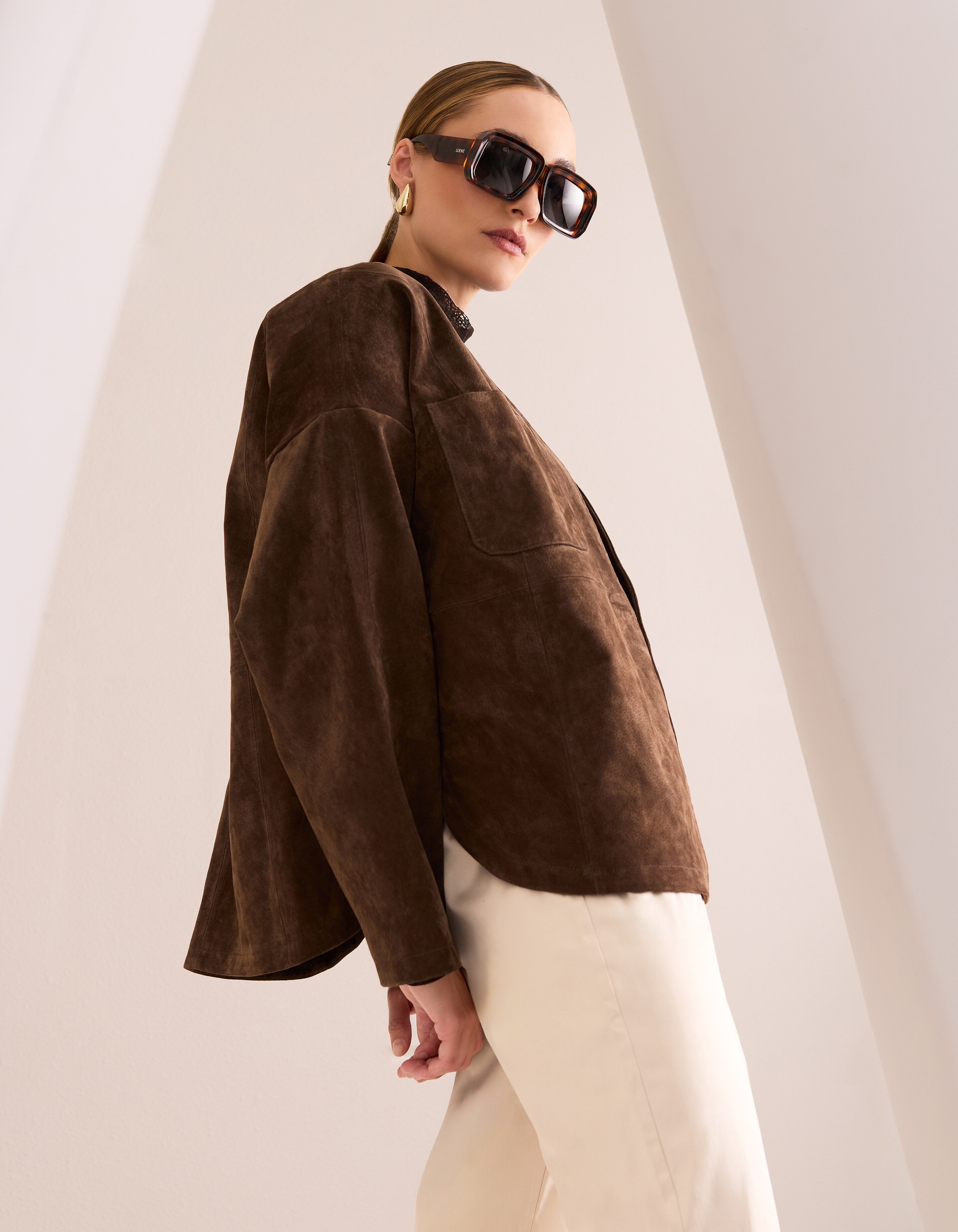 Entspannter Schnitt Wildlederjacke Braun von Mieke SHOEBY WOMEN
