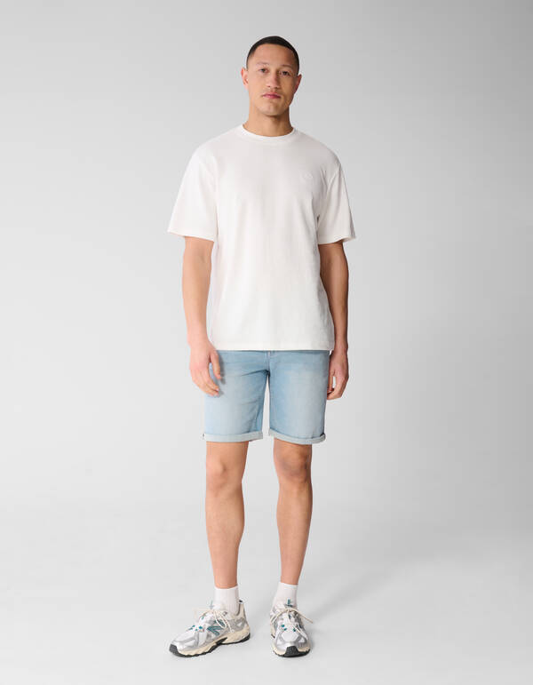 Spark Struktur T-Shirt Gebrochen Wei&szlig; SHOEBY MEN