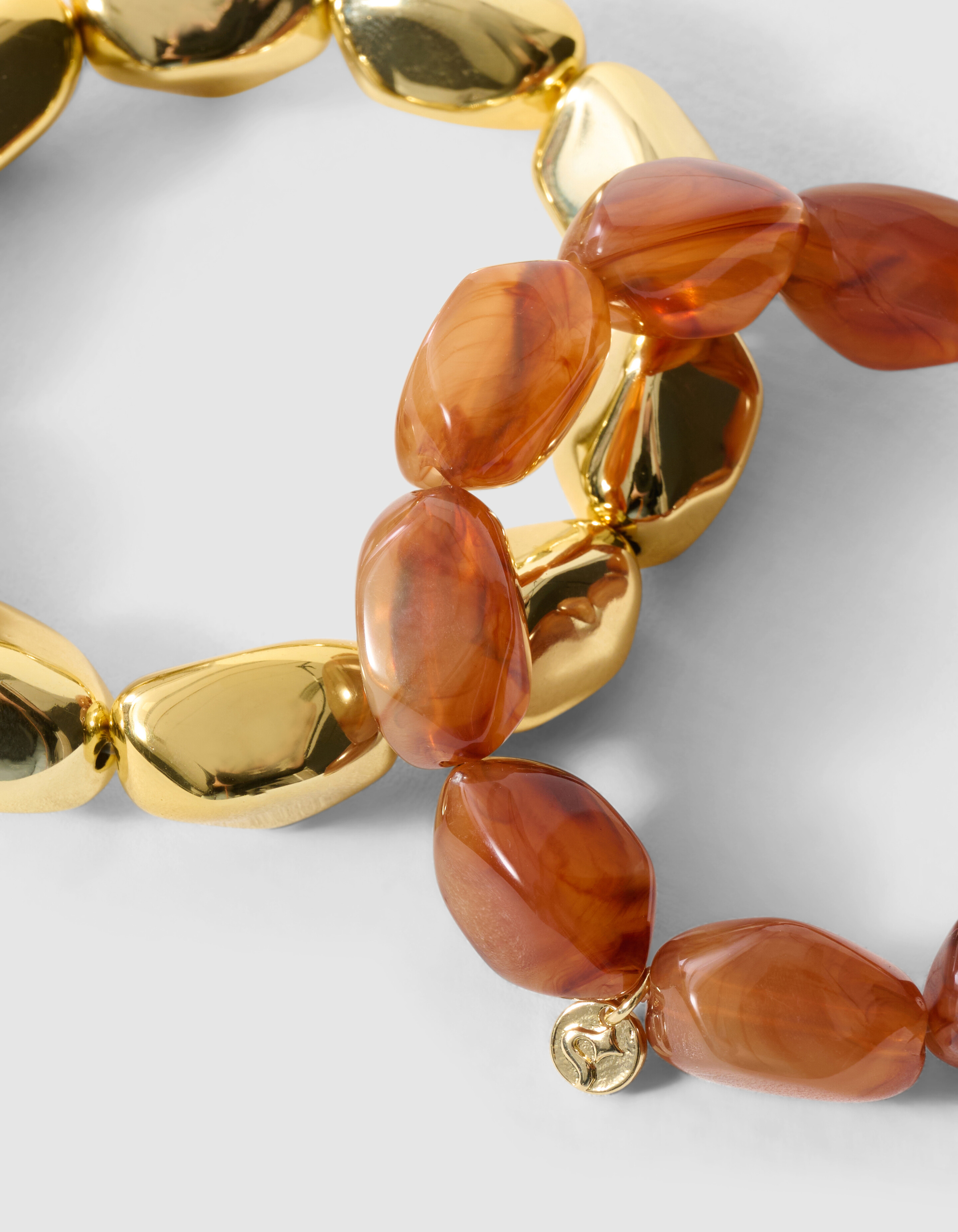 Armband-Set aus Naturperlen Gold/Braun SHOEBY ACCESSOIRES