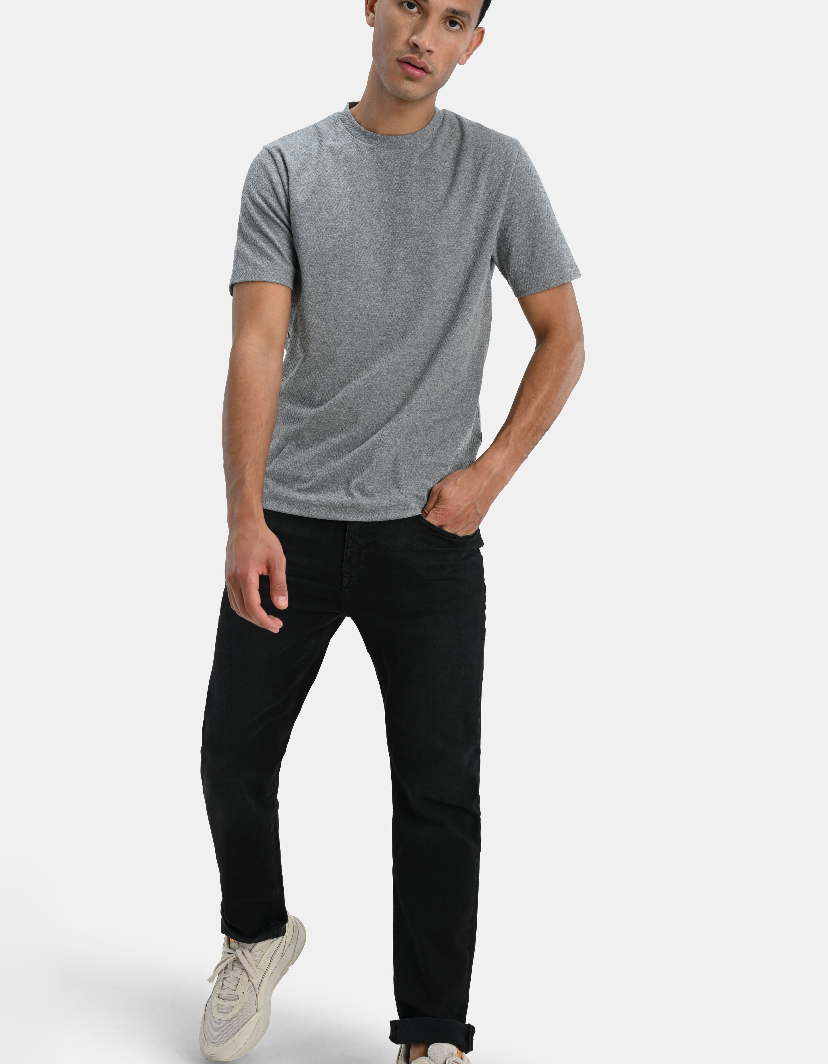 Straight Jeans Washed Schwarz Länge 34 Refill