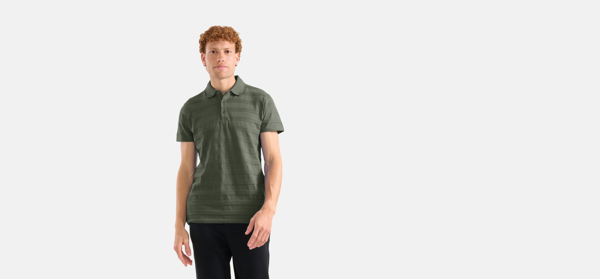 Struktur Polo Dunkelgrün SHOEBY MEN