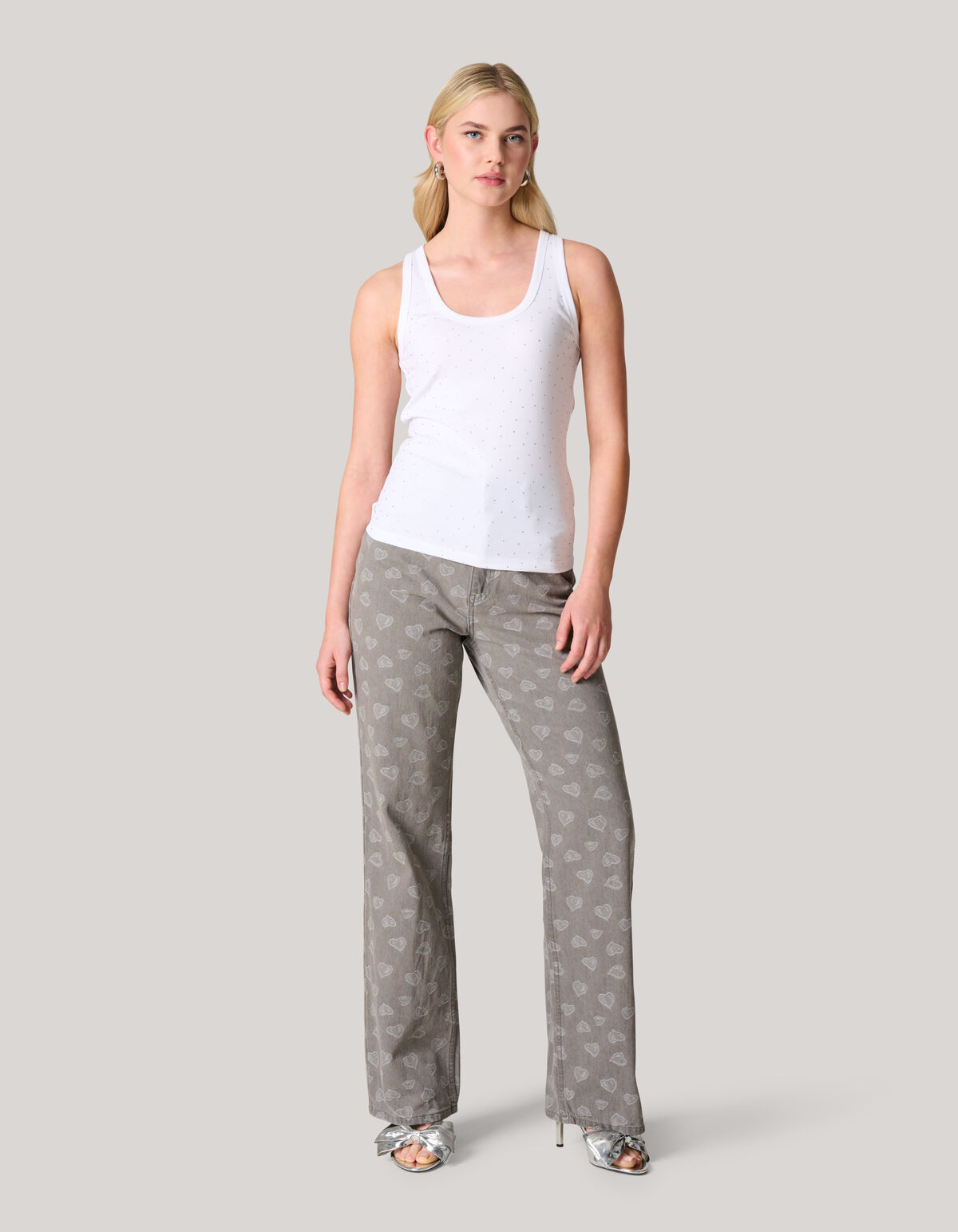 Strass Singlet Wit SHOEBY WOMEN