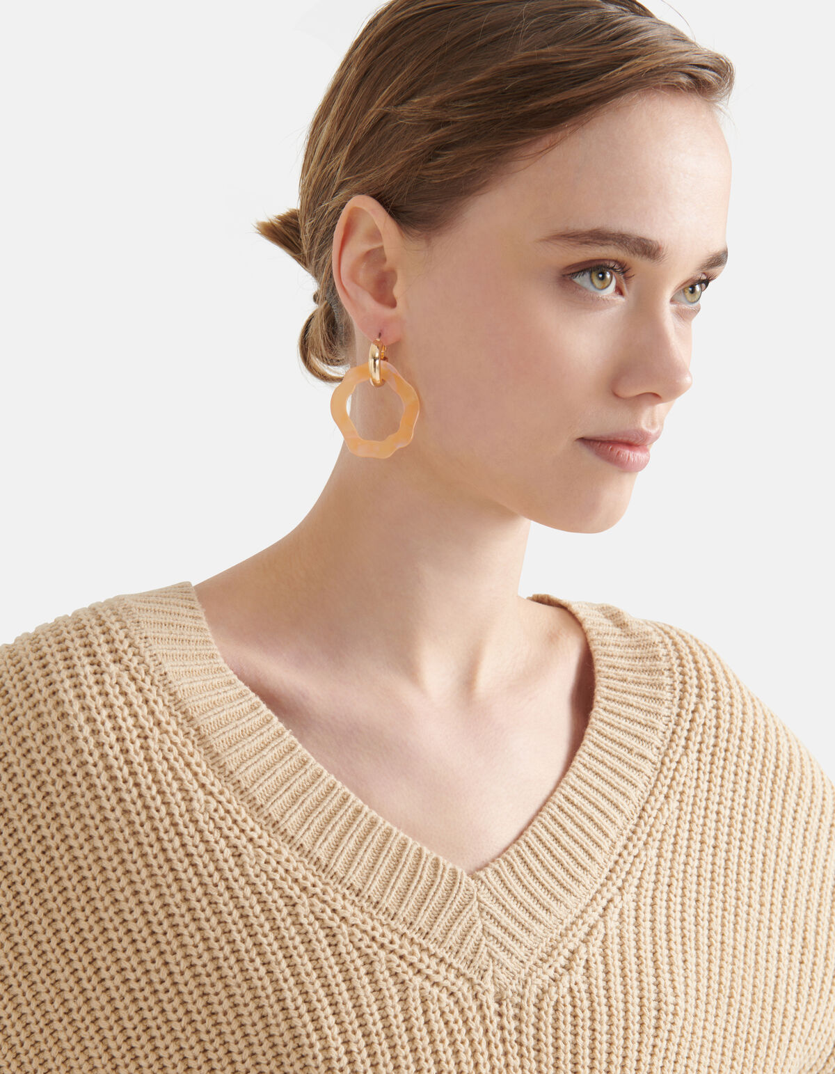 Blumen-Ohrringe Orange SHOEBY ACCESSOIRES