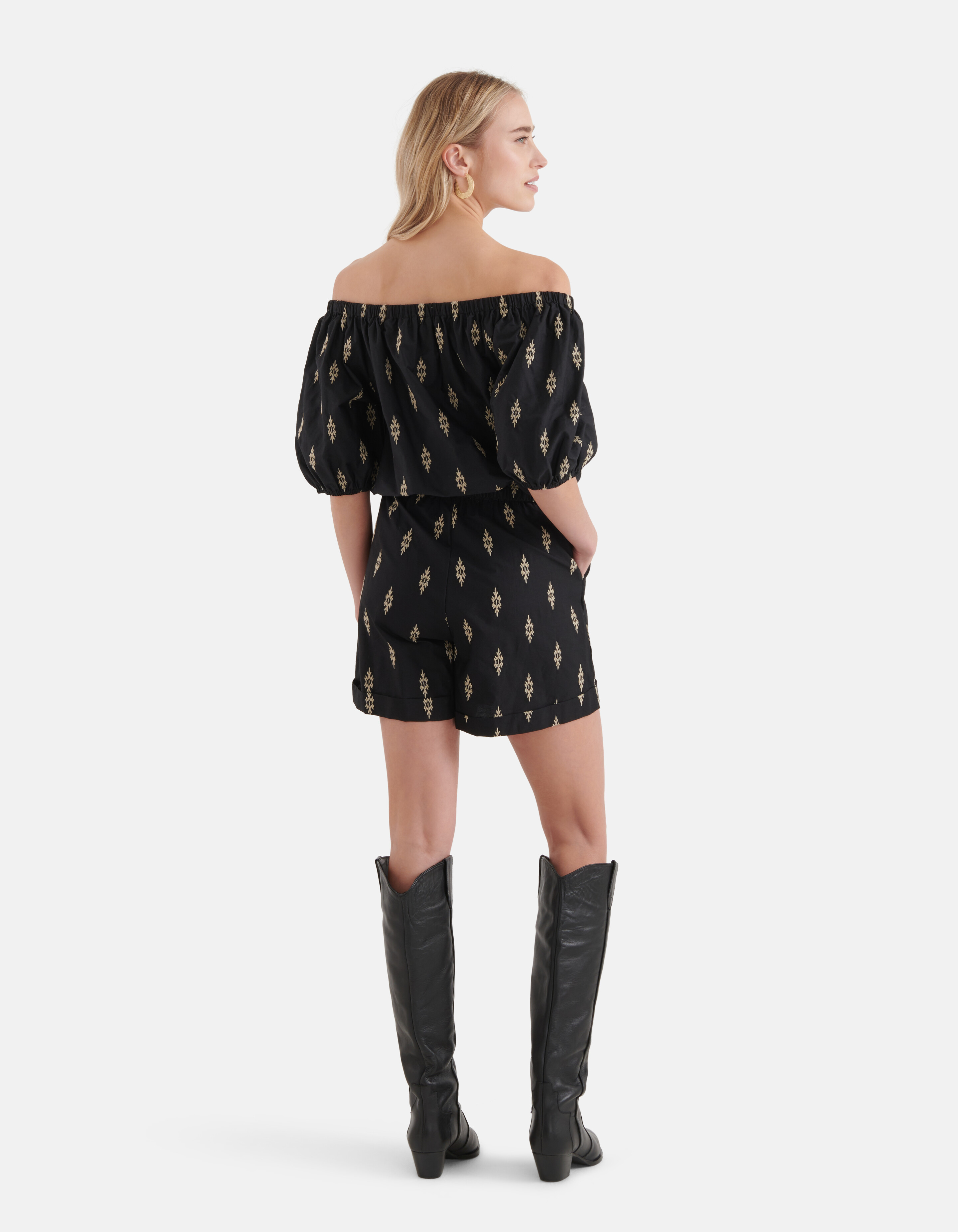 Popeline-Stickerei Short Schwarz SHOEBY WOMEN