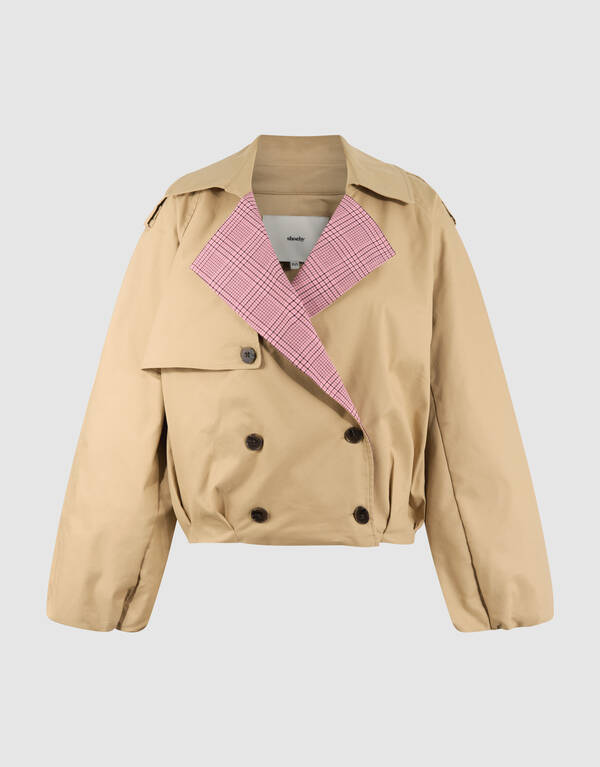 &Uuml;bergro&szlig;er gek&uuml;rzter Trenchcoat Jacke Camel SHOEBY WOMEN