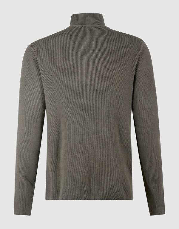 Strickpullover mit halbem Reißverschluss in Grün SHOEBY MEN