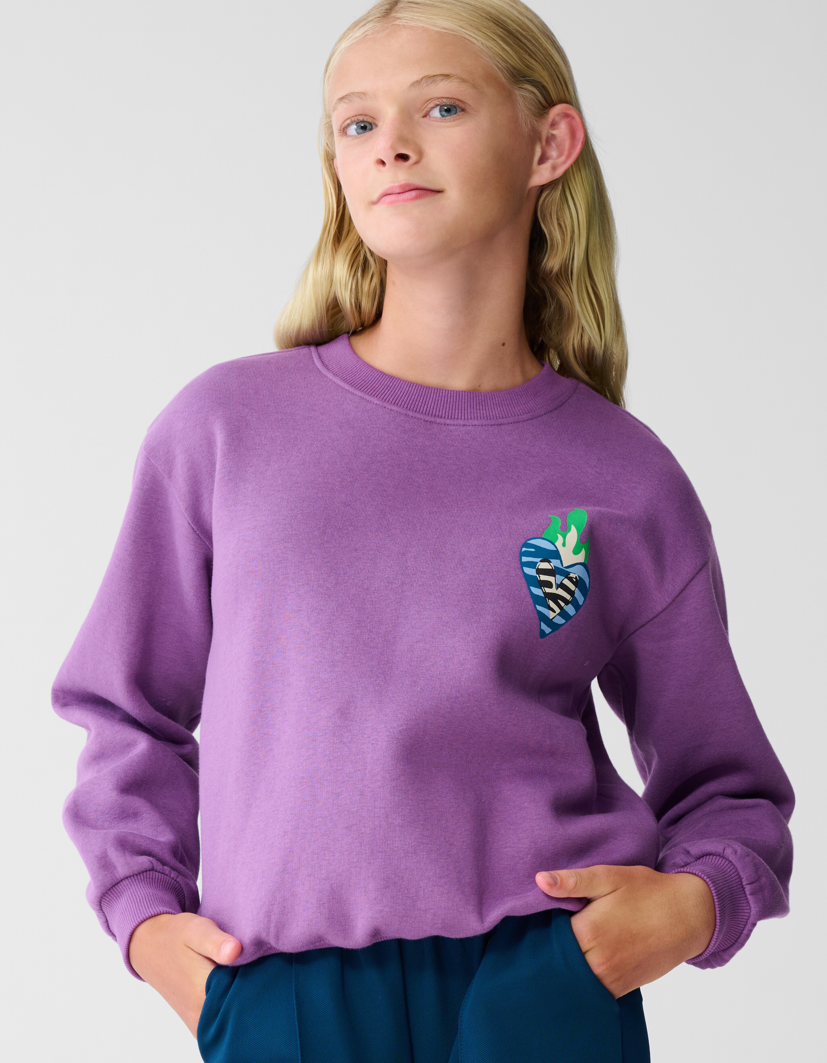 Herz-Motiv-Pullover Lila SHOEBY GIRLS