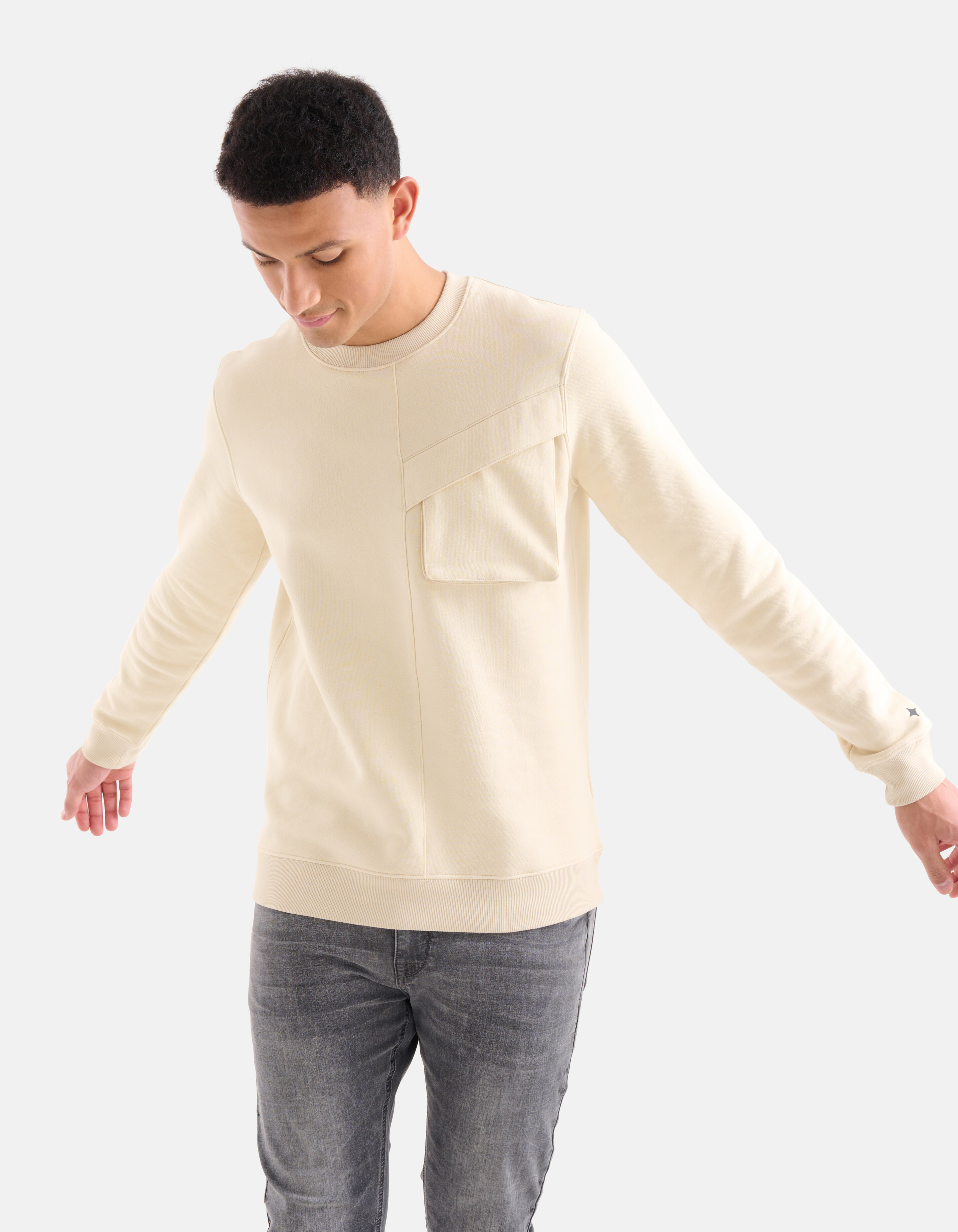 Cargo Crew Pullover Beige SHOEBY MEN