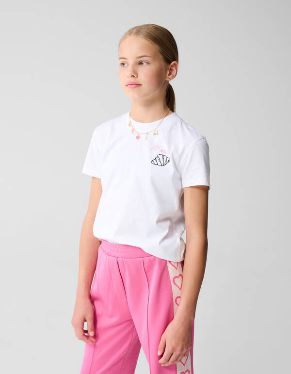 Paris Artwork T-shirt Weiß SHOEBY GIRLS