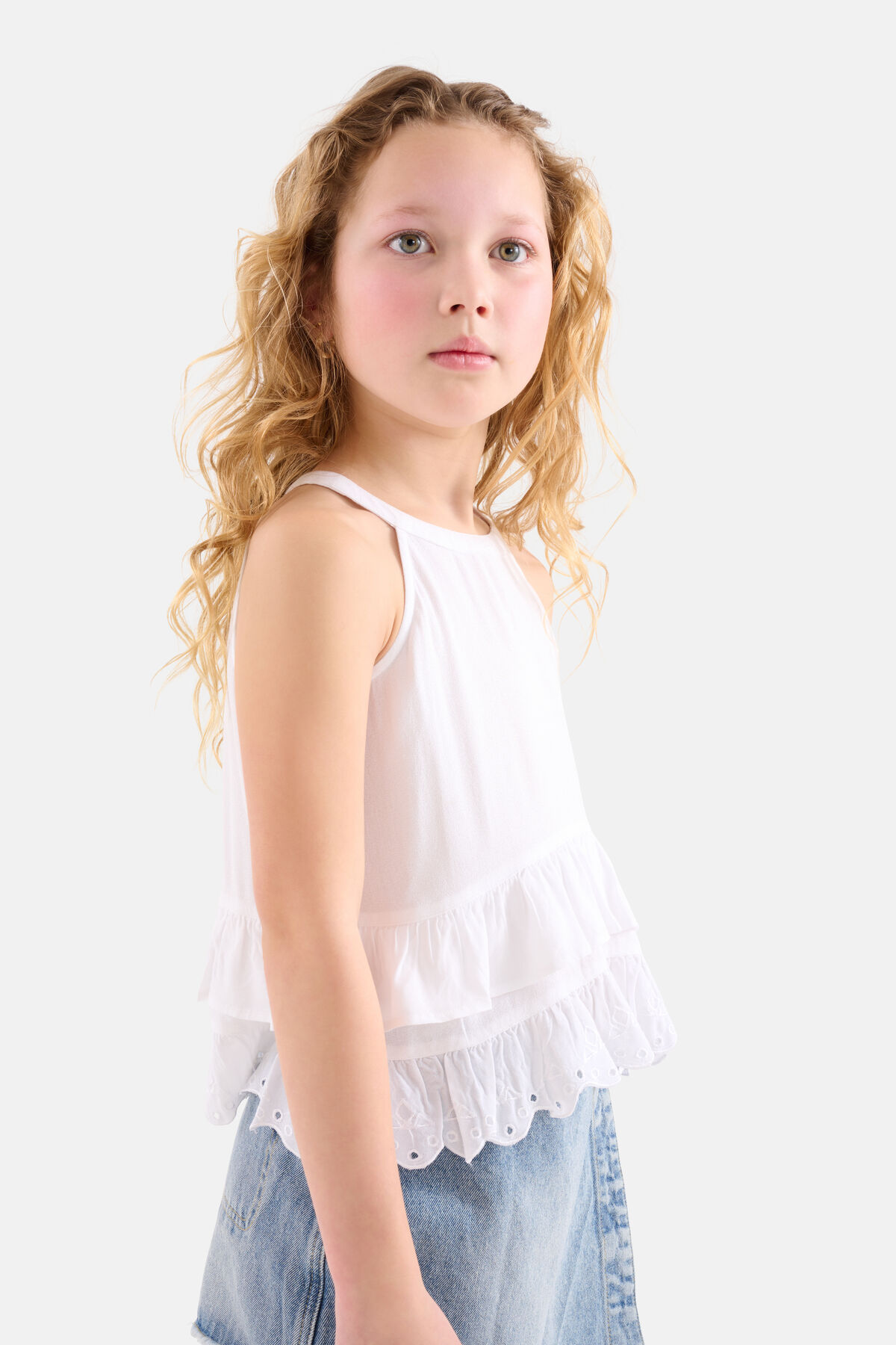 Besticktes Neckholder-Top Weiß SHOEBY GIRLS