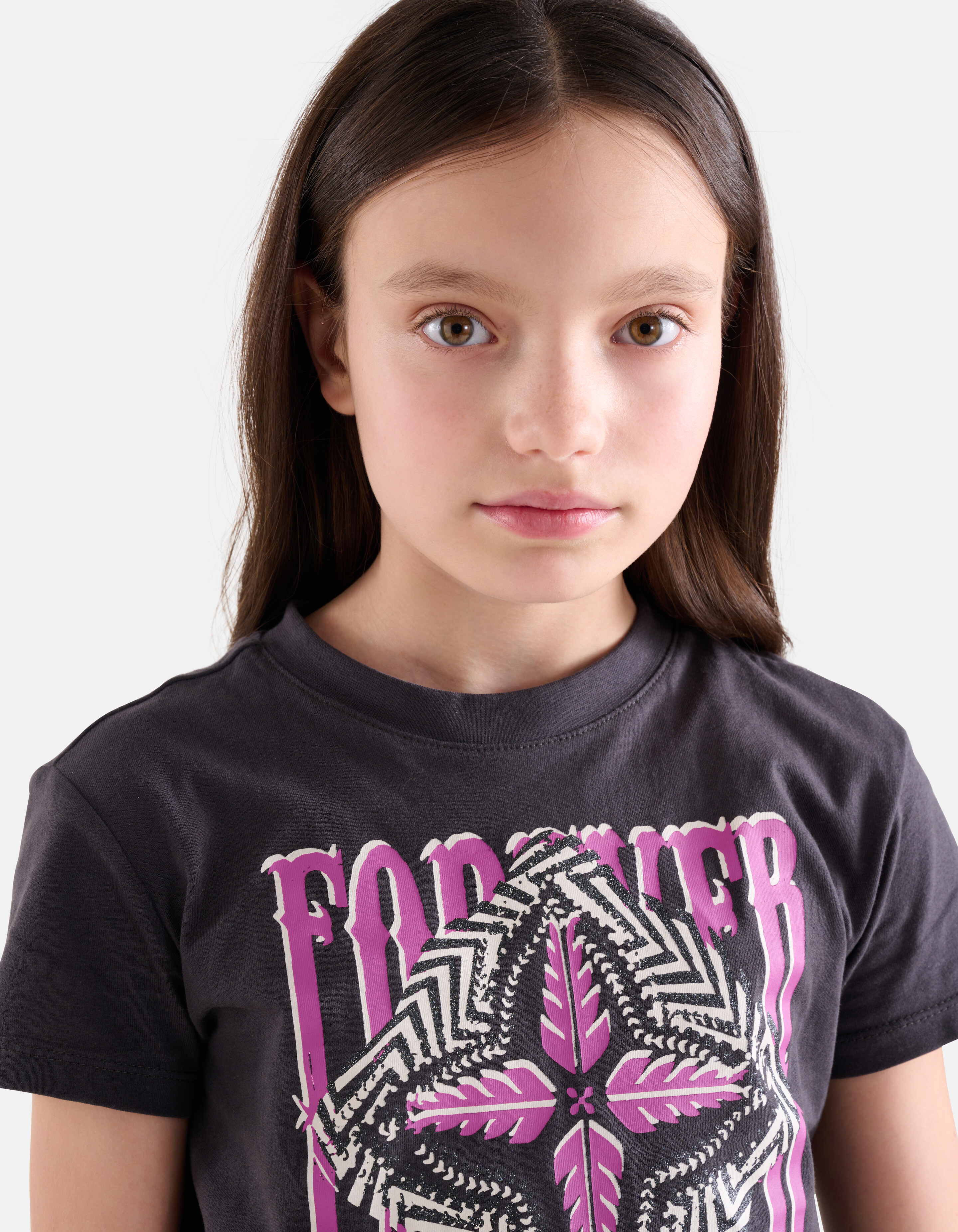 T-Shirt mit grafischem Druck Dunkelgrau SHOEBY GIRLS