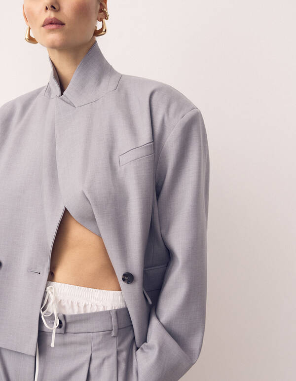 Pinstripe Barrel Fit Hose Hellgrau SHOEBY WOMEN