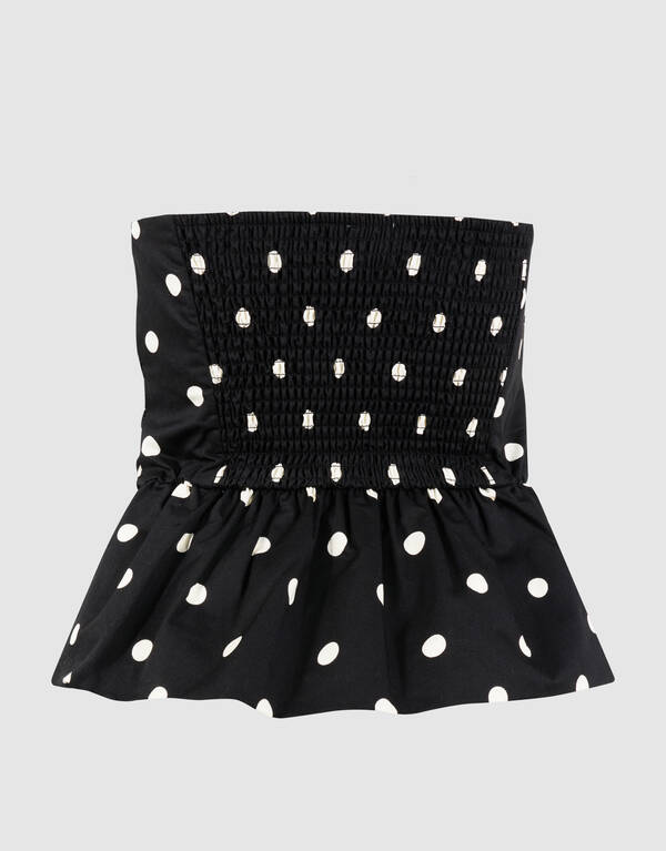 Strapless Polkadot Top Schwarz/Wei&szlig; SHOEBY WOMEN