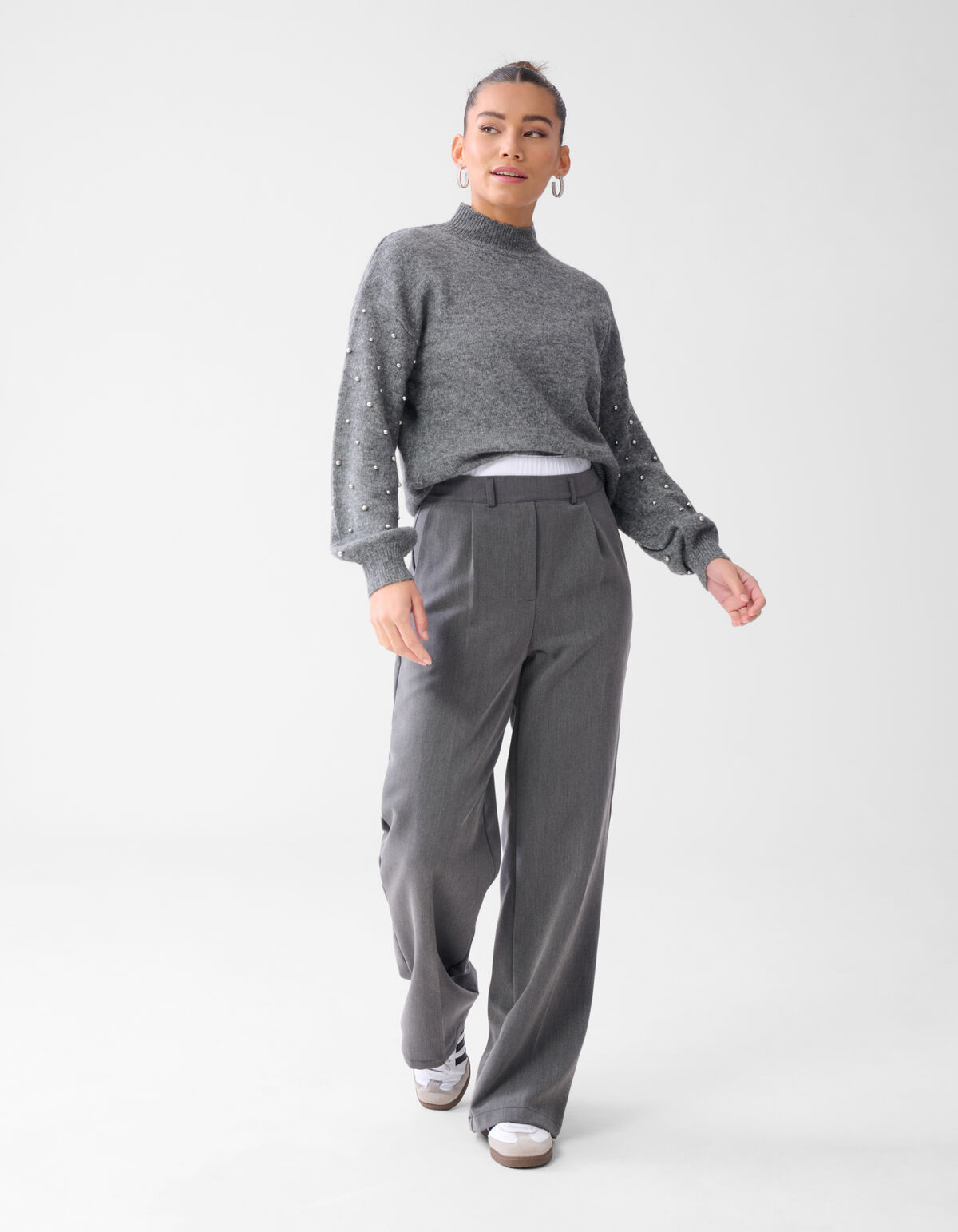 Hose mit doppeltem Bund Dunkelgrau SHOEBY WOMEN
