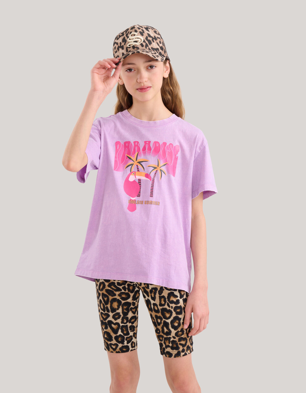 Leopardenmuster Biker Short Braun SHOEBY GIRLS