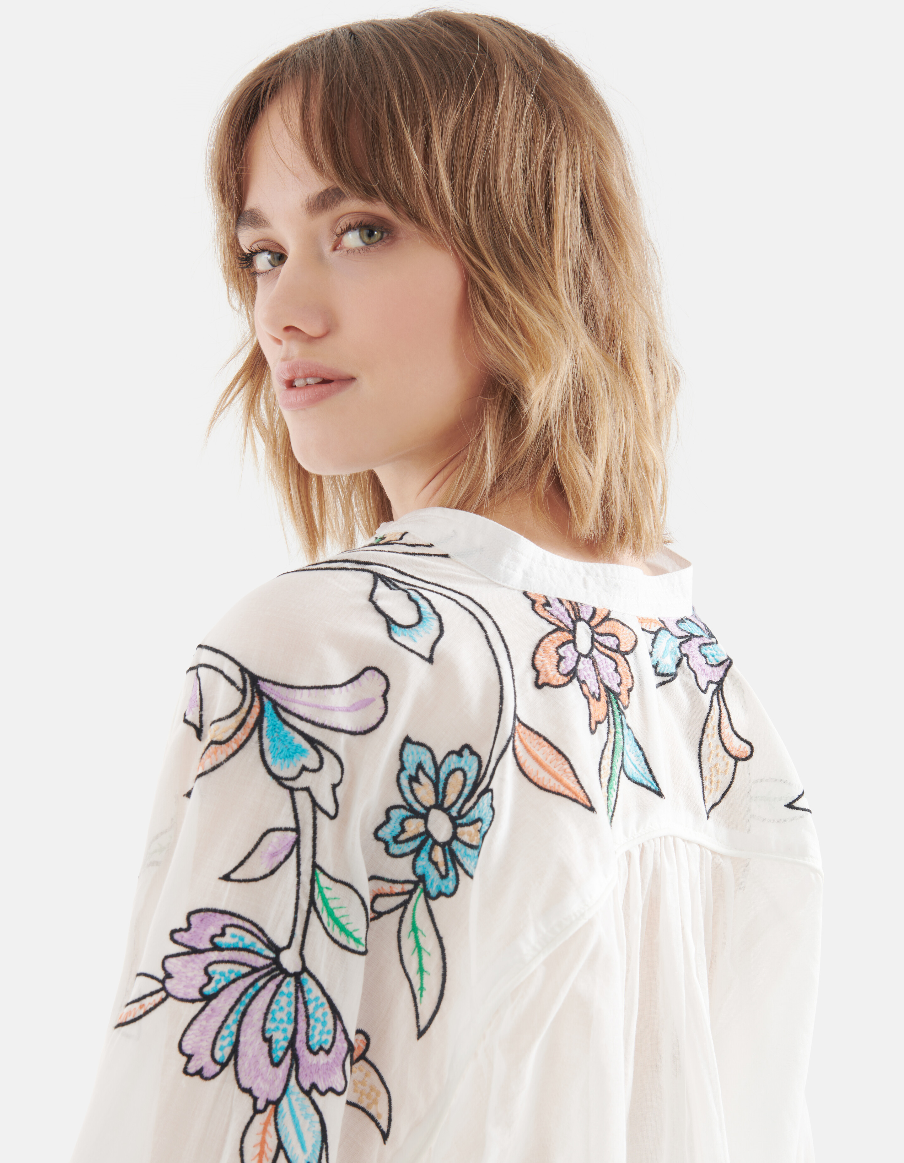 Bestickte Bluse Off White SHOEBY WOMEN
