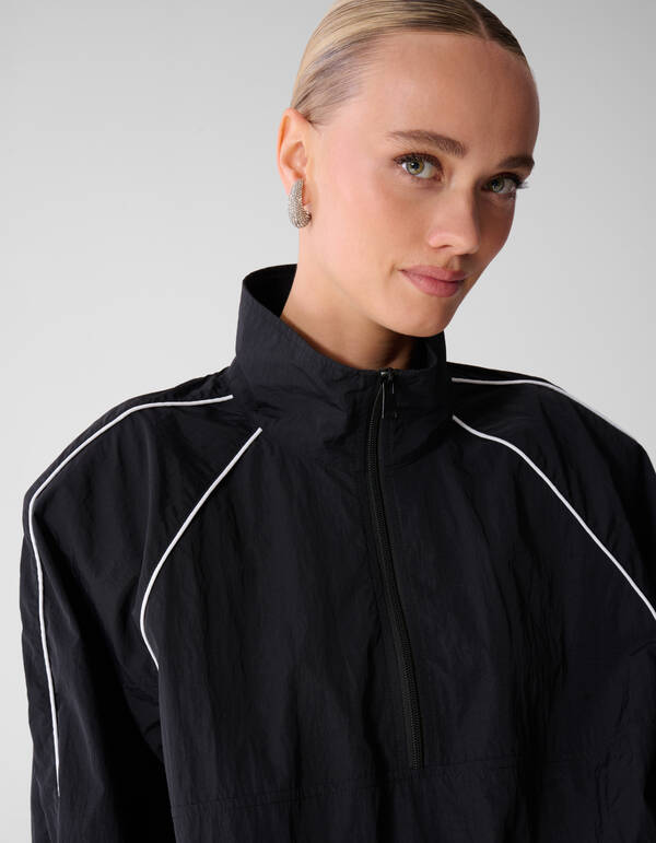 Relaxed Fit Piping Bluse Schwarz SHOEBY WOMEN