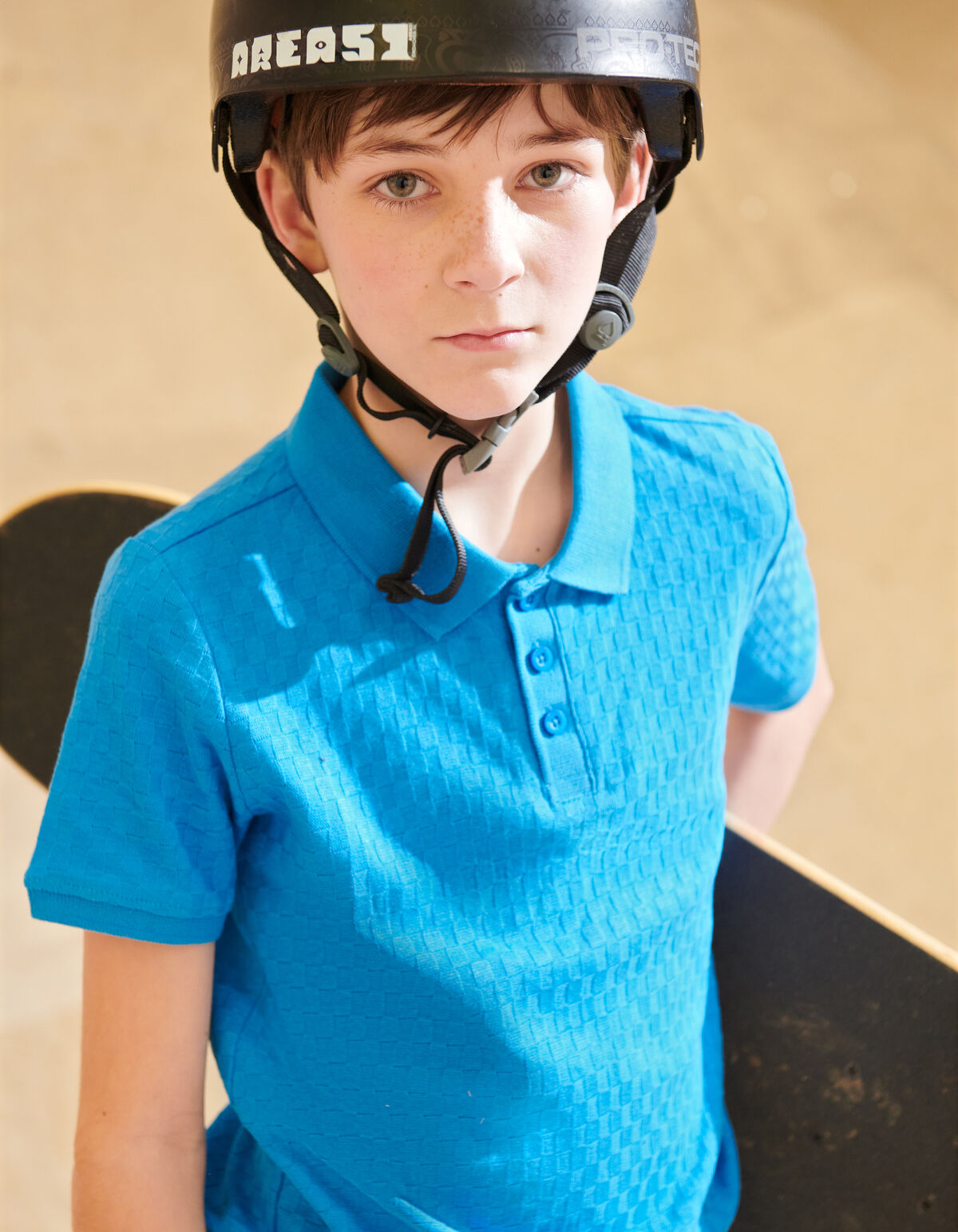 Blockstruktur-Polo Blau SHOEBY BOYS