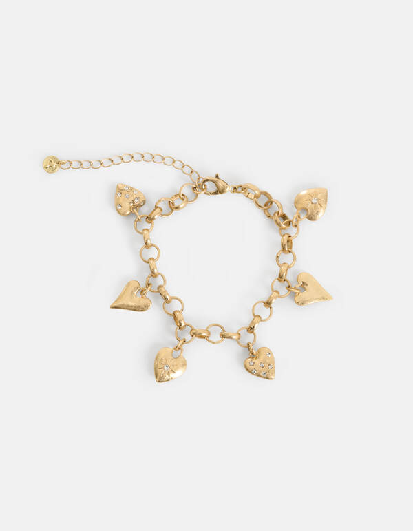 Multi Heart Armband Goud SHOEBY ACCESSOIRES
