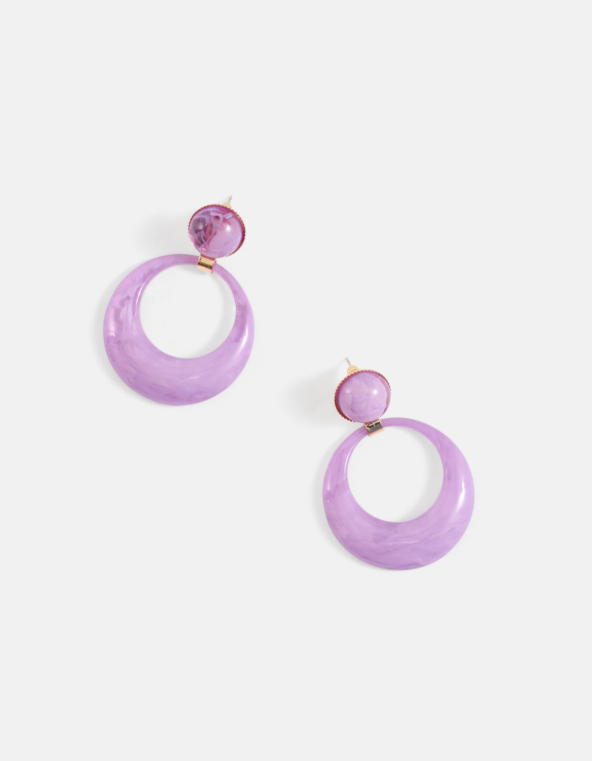 Ronde Oorbellen Paars SHOEBY ACCESSOIRES