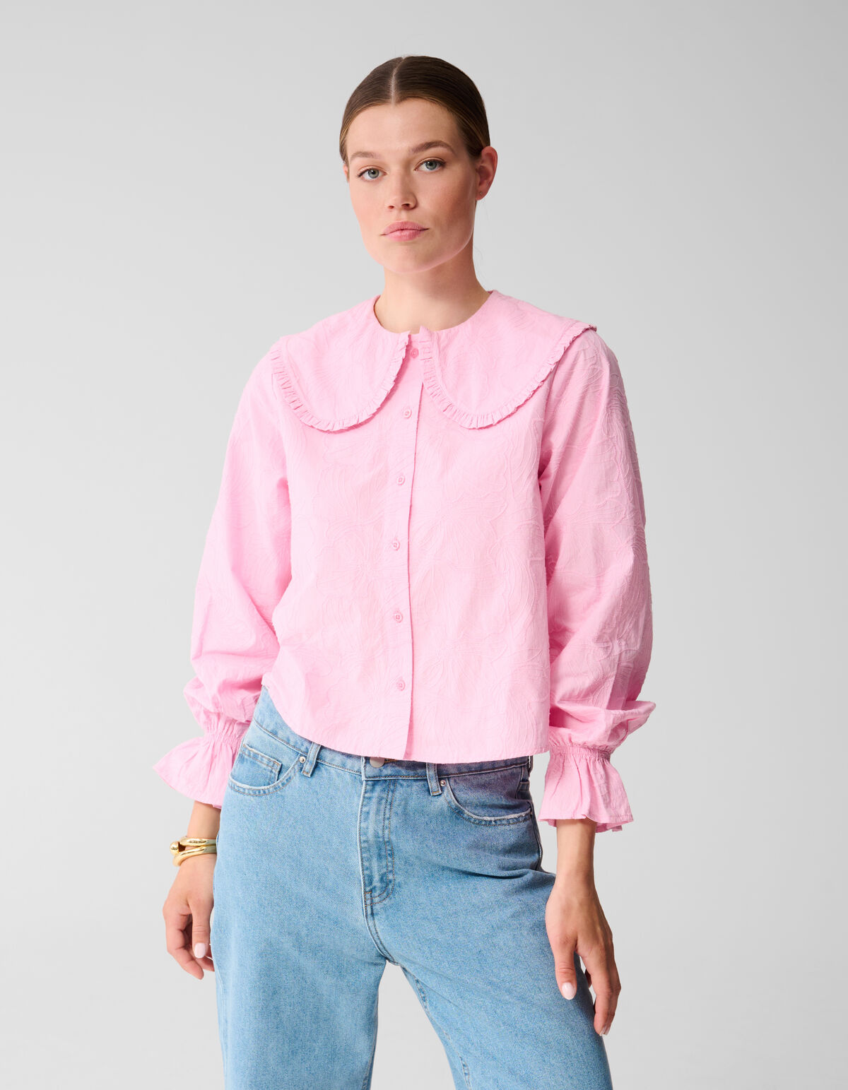 Blume Cord Bluse Rosa SHOEBY WOMEN