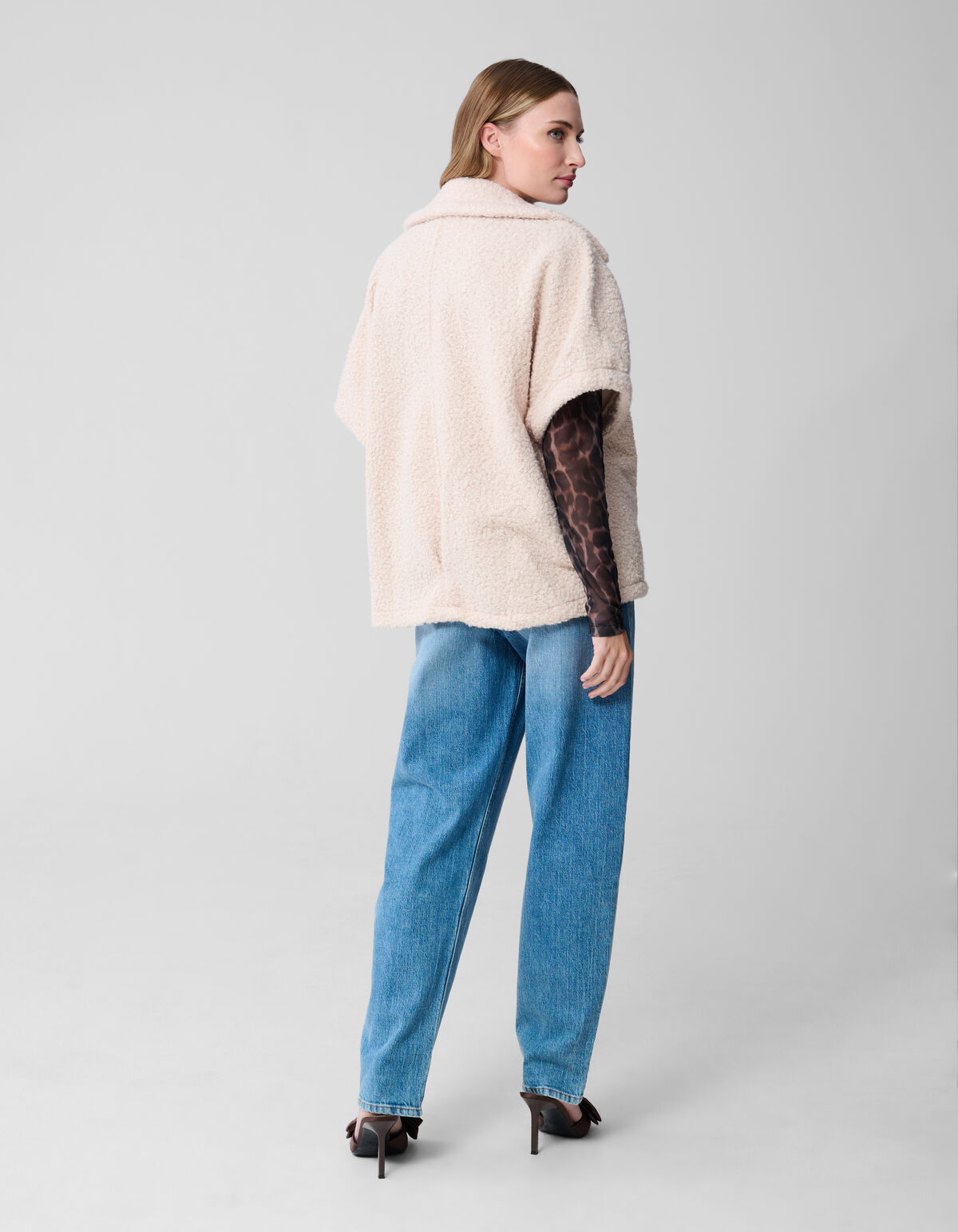 Übergroße Teddy-Weste Gebrochen Weiß SHOEBY WOMEN
