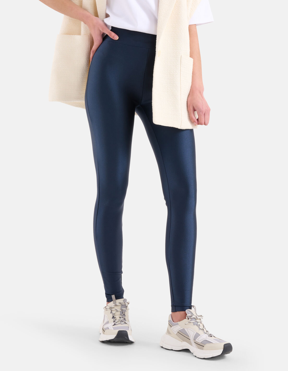 Glänzende Leggings Dunkelblau SHOEBY WOMEN