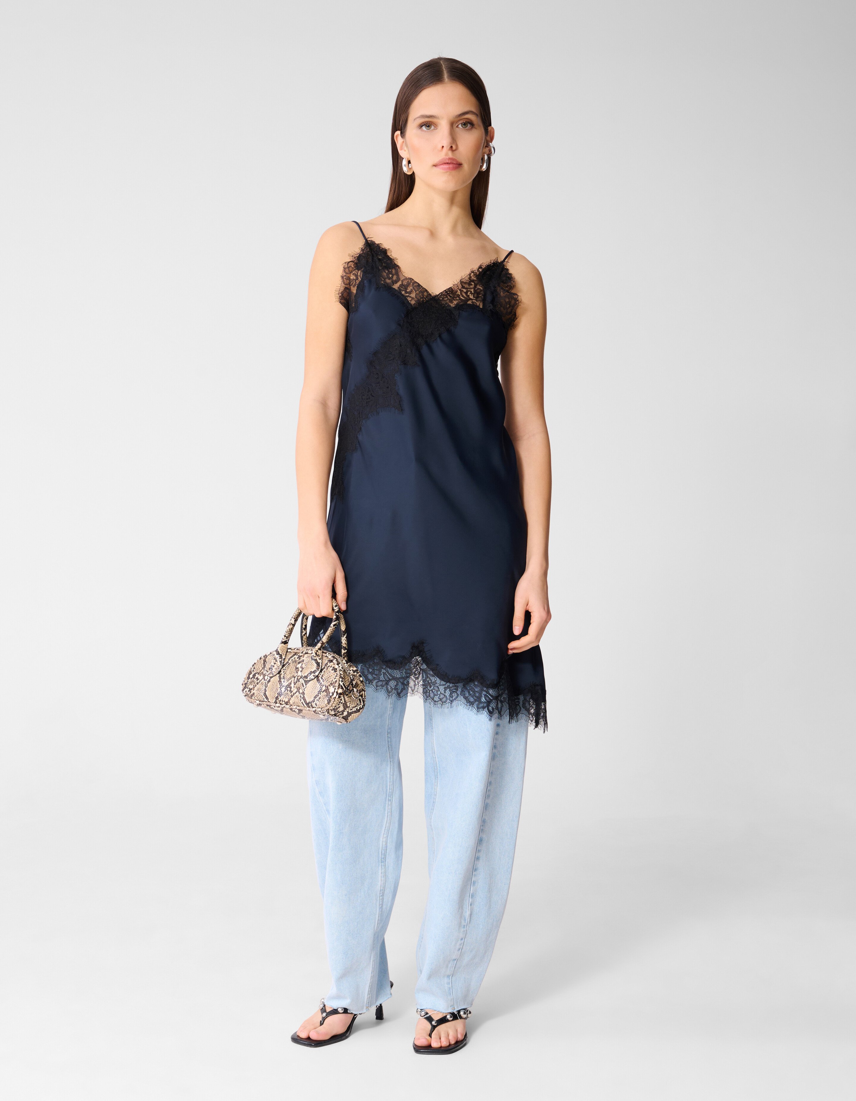 Asymmetrische Kanten Mini Kleid Dunkelblau SHOEBY WOMEN