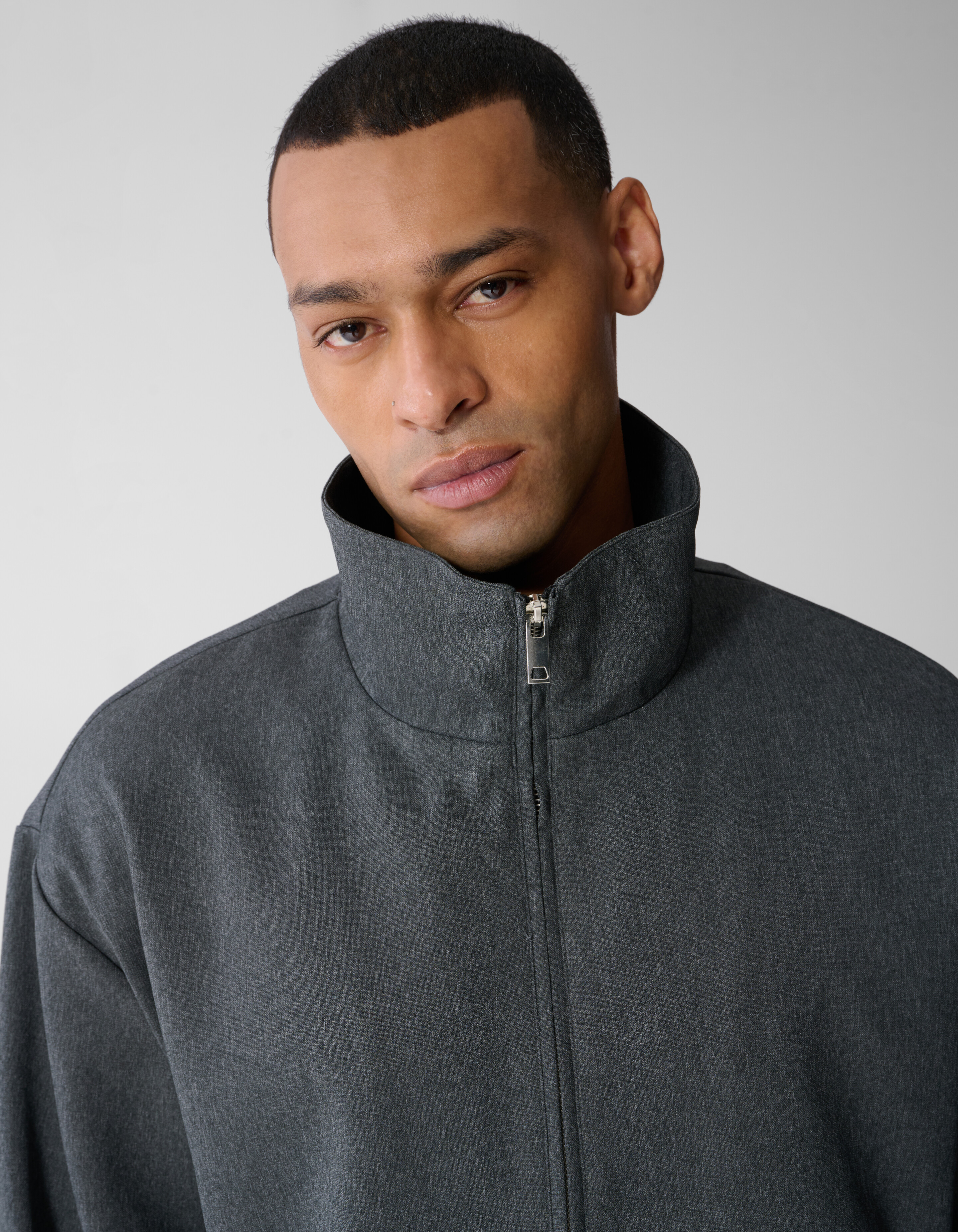Melange Funnel Jacke Grau SHOEBY MEN