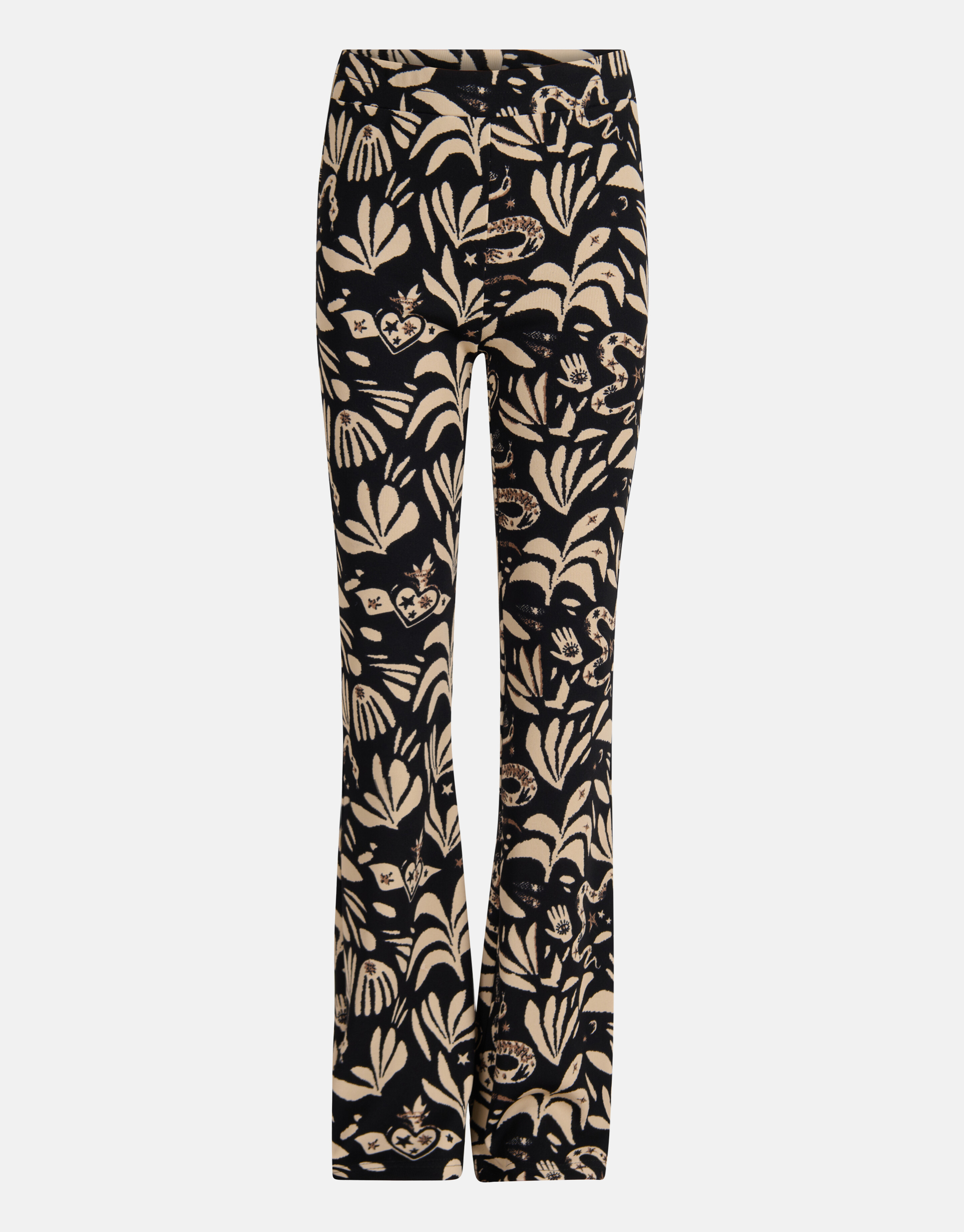 Graphic Flared Legging Schwarz/Beige SHOEBY GIRLS