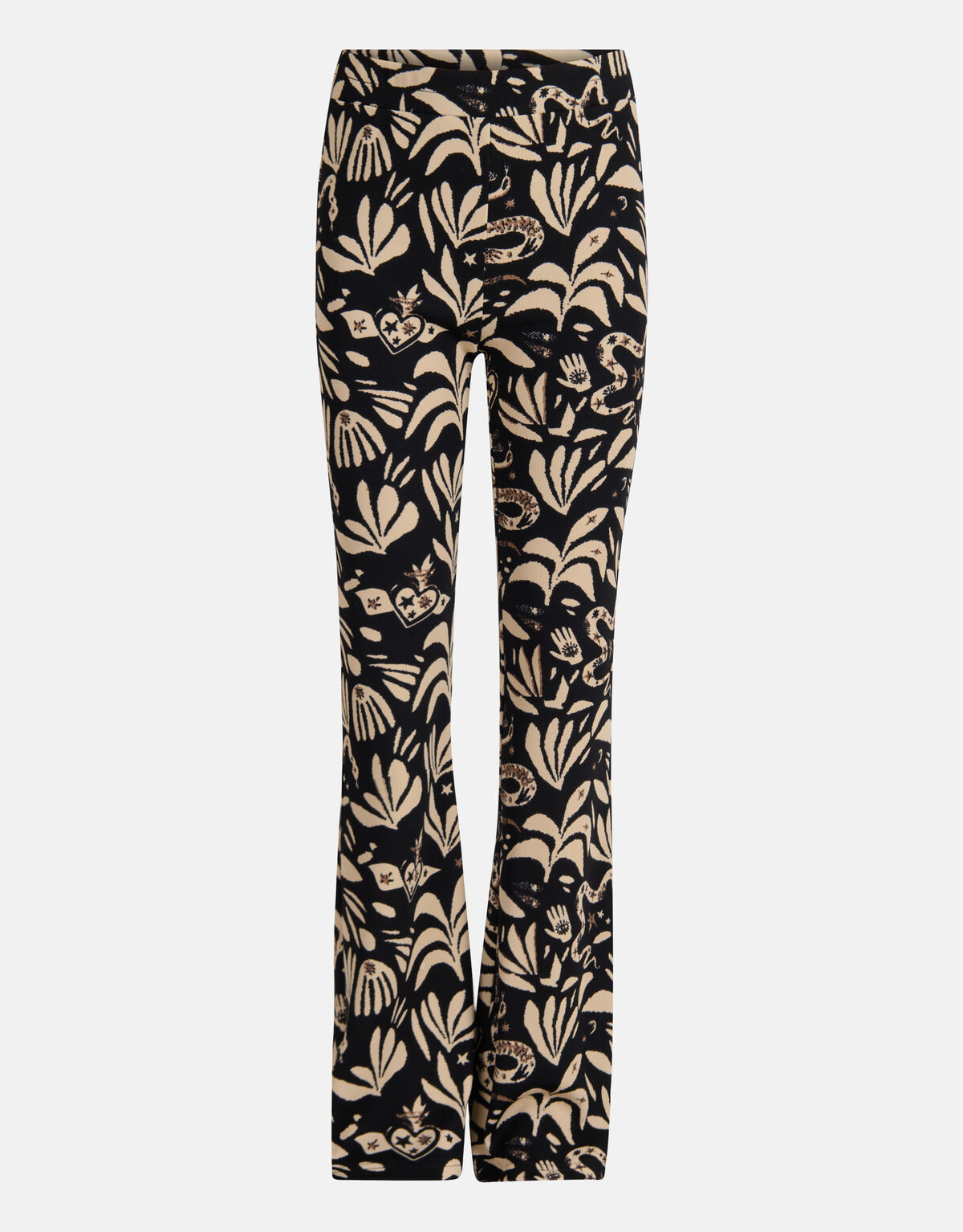Graphic Flared Legging Schwarz/Beige SHOEBY GIRLS