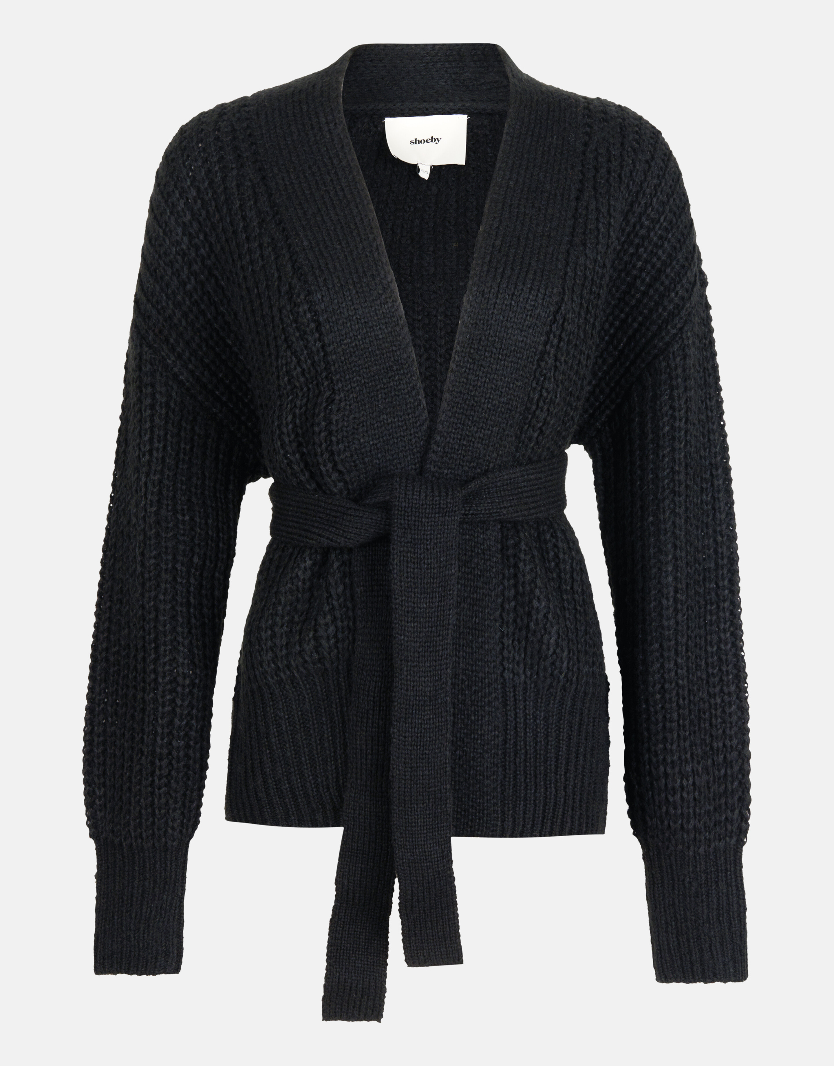 Strickjacke mit Gürtel Schwarz SHOEBY WOMEN