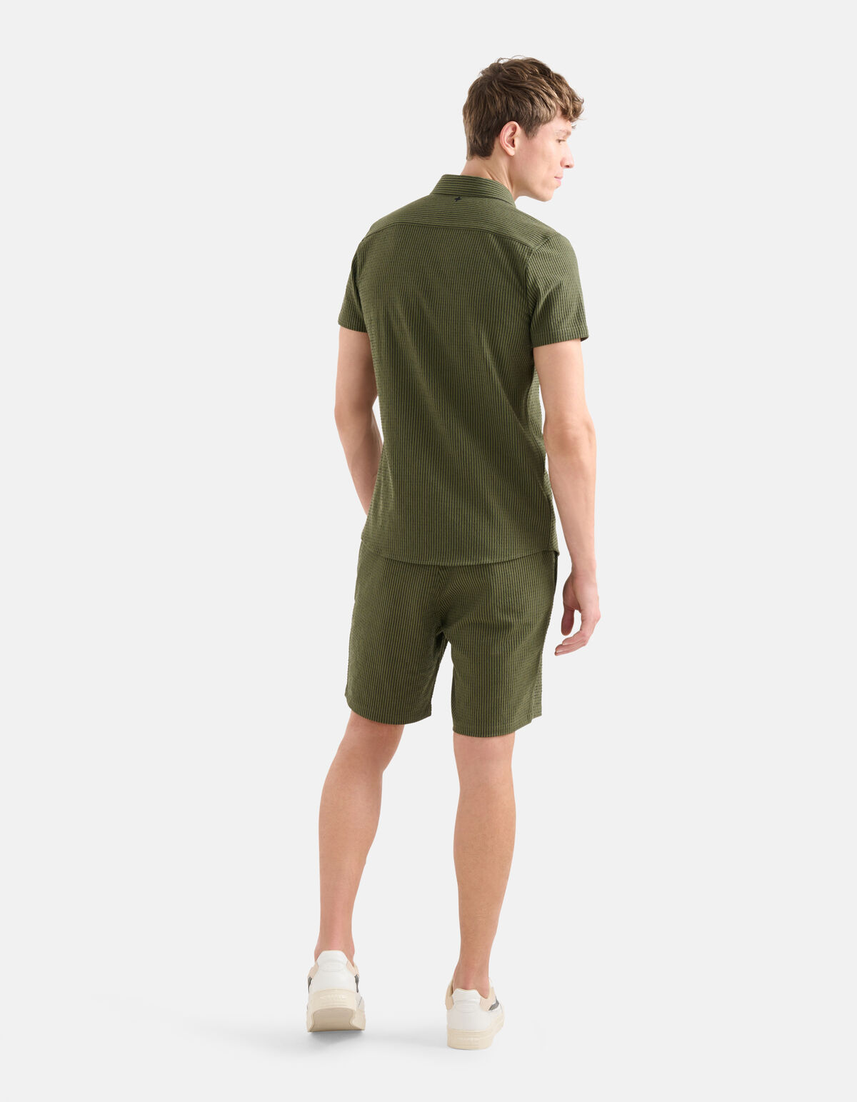 Gestreifte Seersucker Short Grün SHOEBY MEN